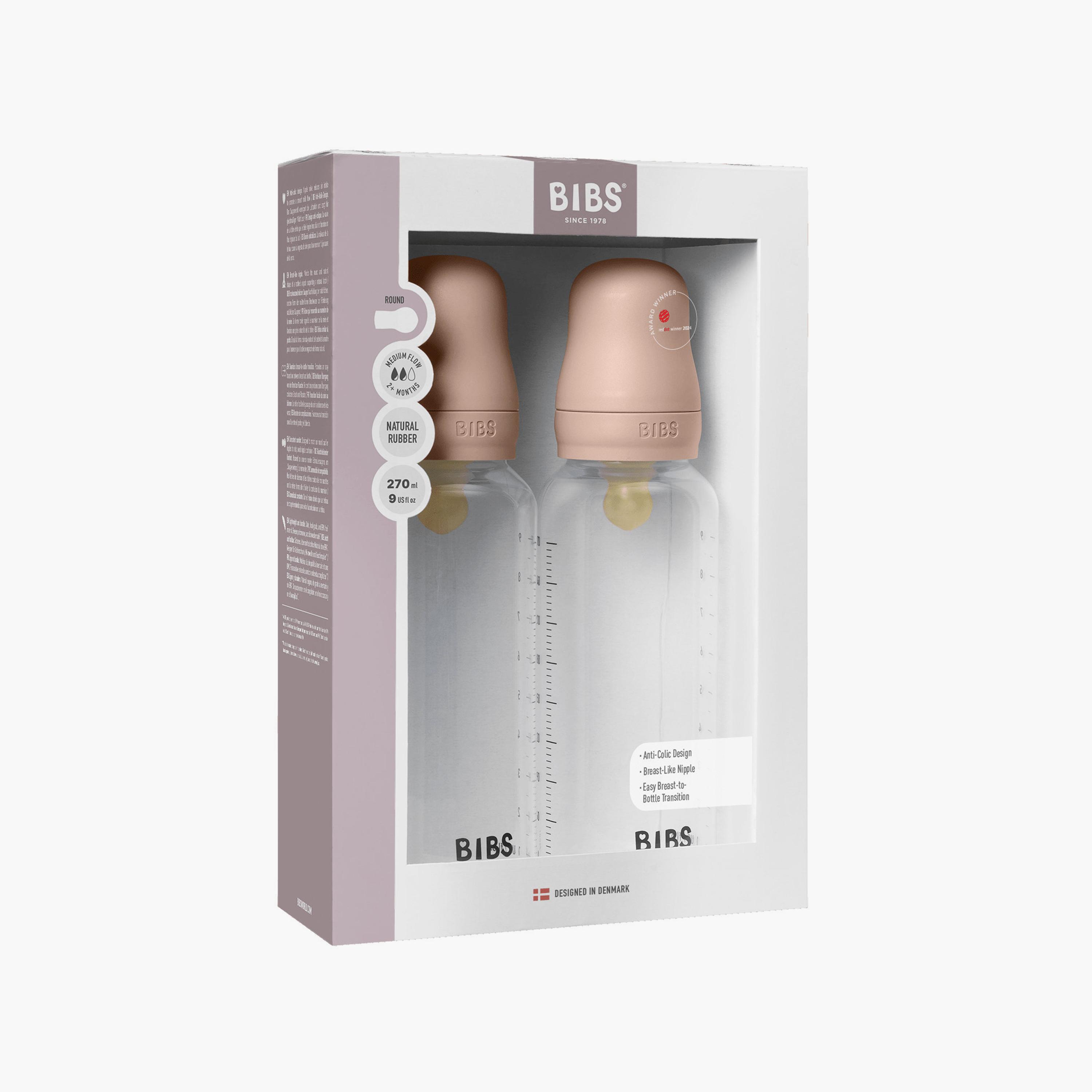 Bibs 2-Piece Natural Rubber Medium Flow Feeding Bottle Set - 270 ml-baby-feeding-feedingbottles-bottlesandteats-image-3