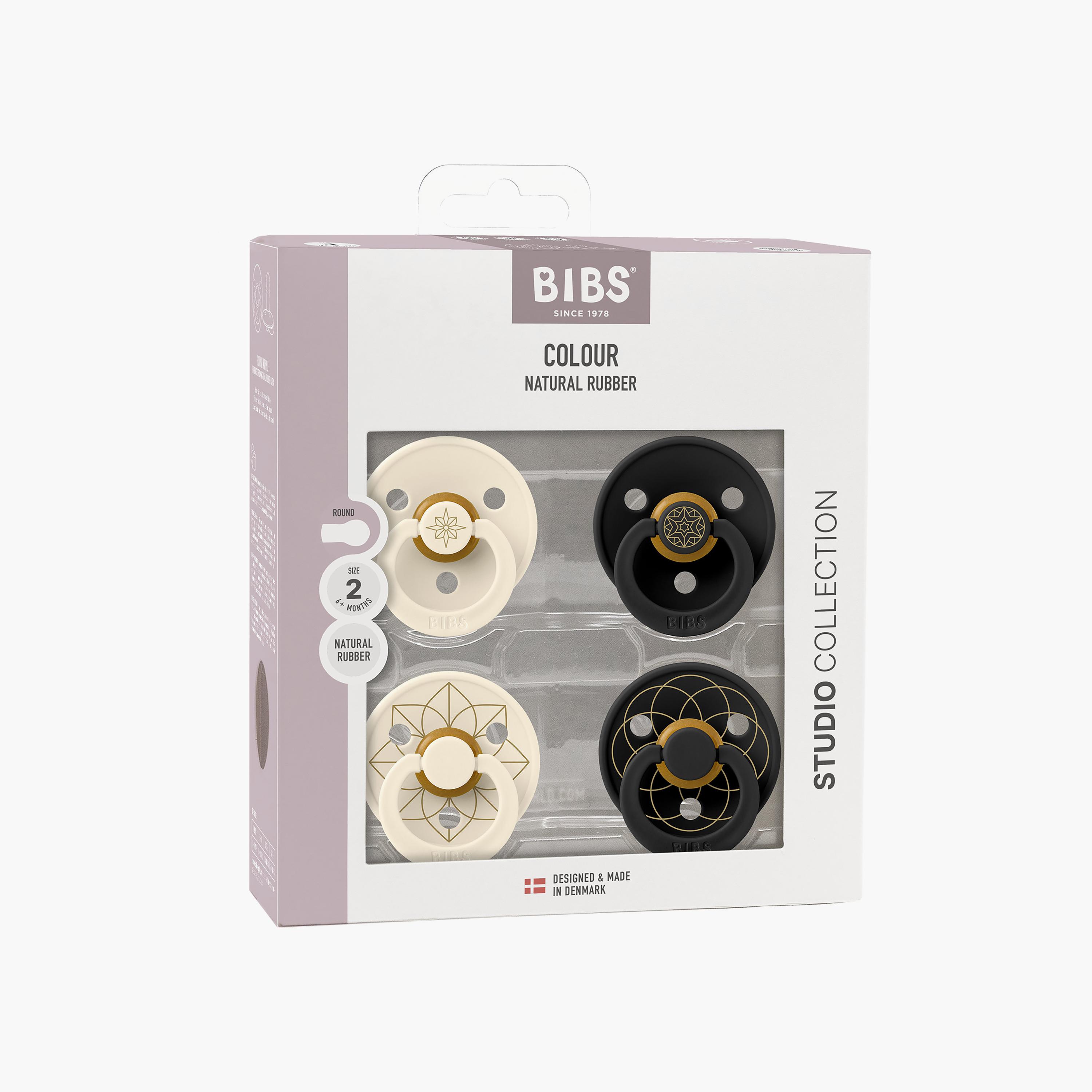 Bibs 4-Piece Studio Collection Noor & Layl Latex Pacifiers Set - Size 2-baby-feeding-pacifiers-image-5