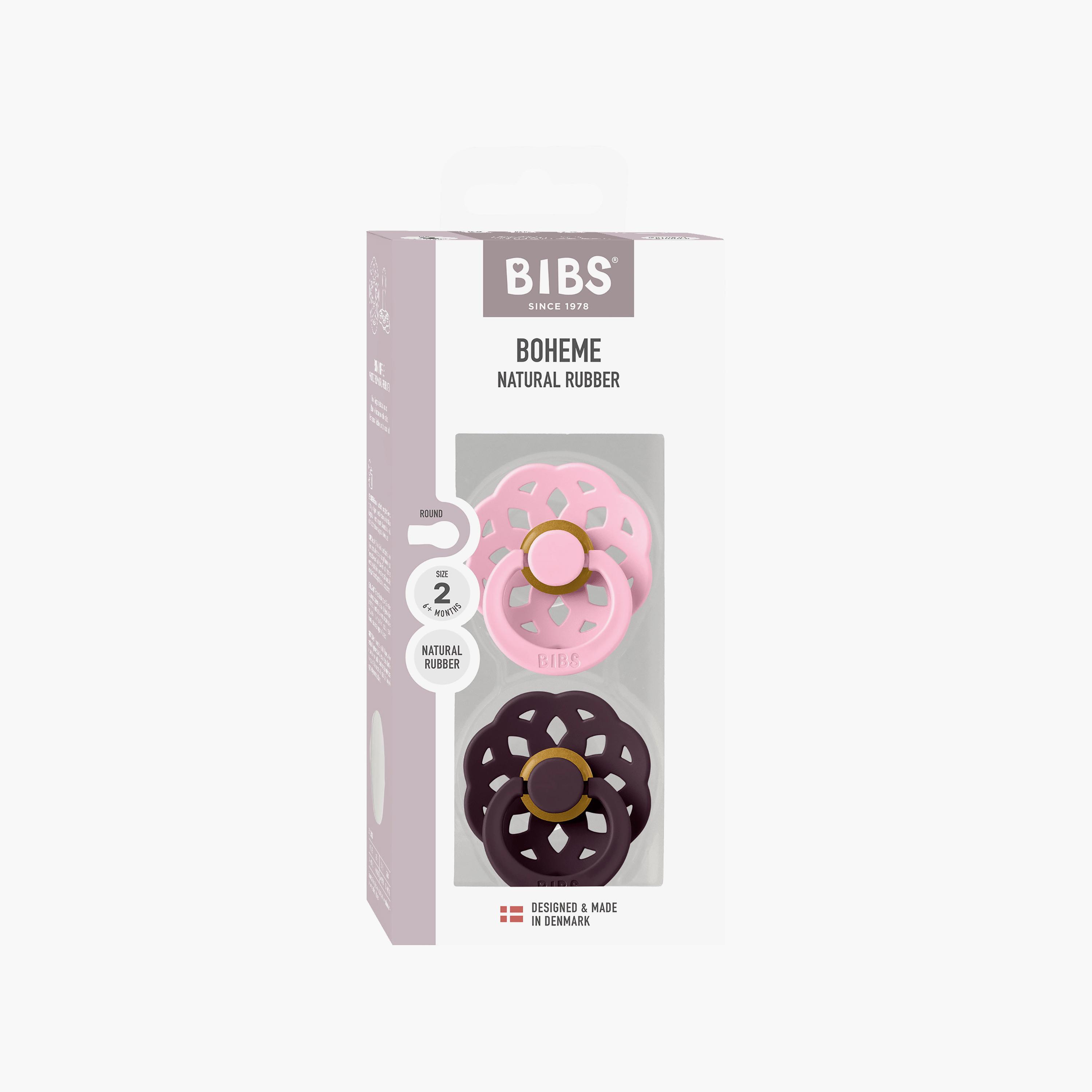 Bibs 2-Piece Boheme Latex Pacifier Set - Size 2-baby-feeding-pacifiers-image-2