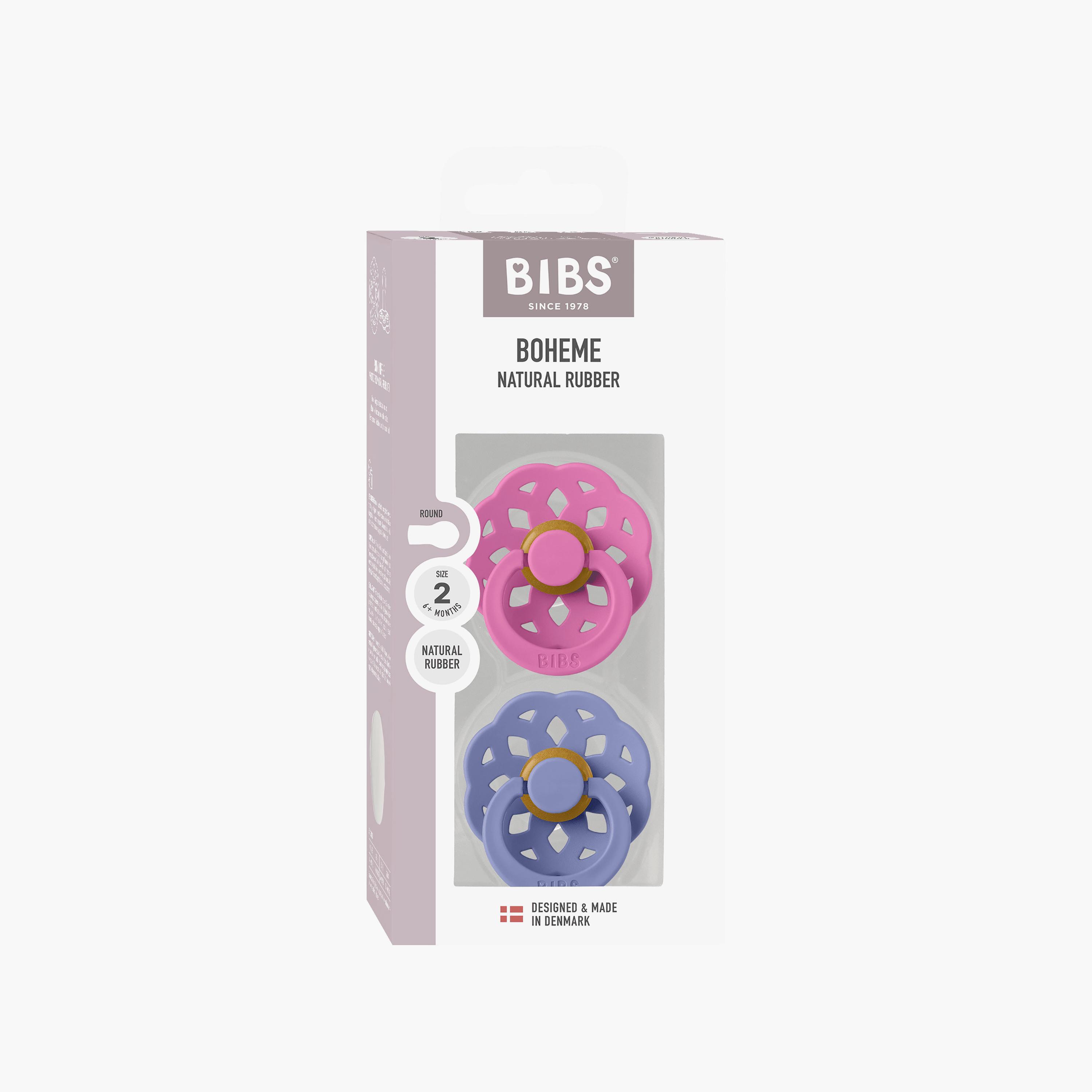 Bibs 2-Piece Boheme Latex Pacifier Set - Size 2-baby-feeding-pacifiers-image-2