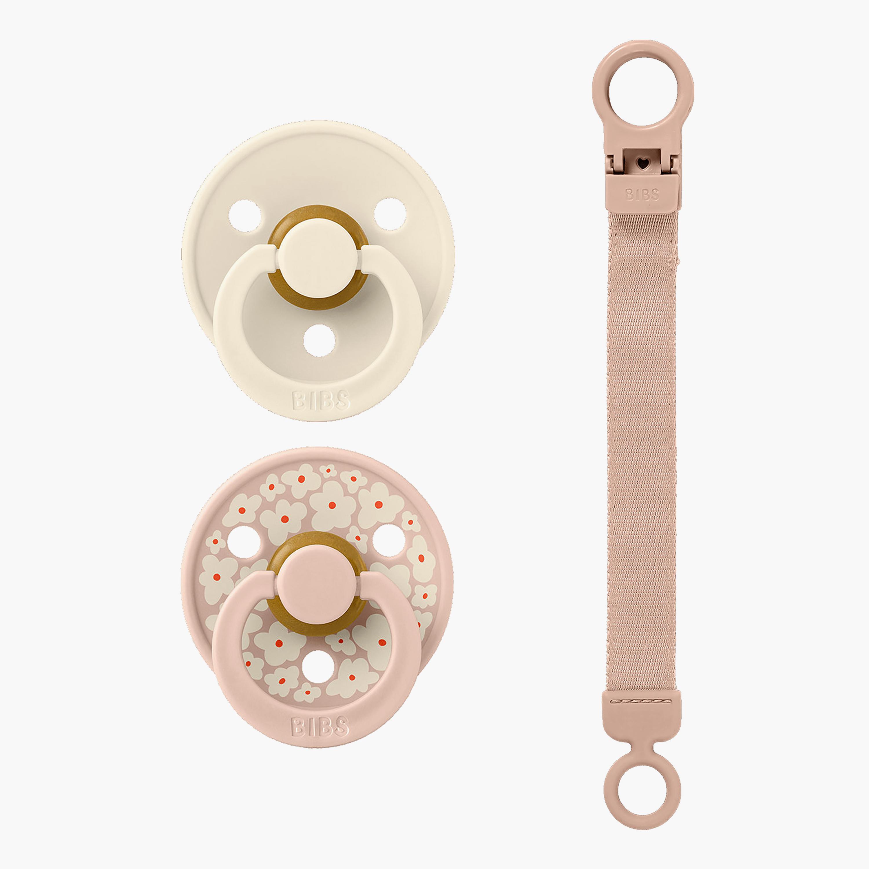 Bibs Colour Latex Pacifier & Loop Clip Gift Set - Size 1-baby-feeding-pacifiers-image-1