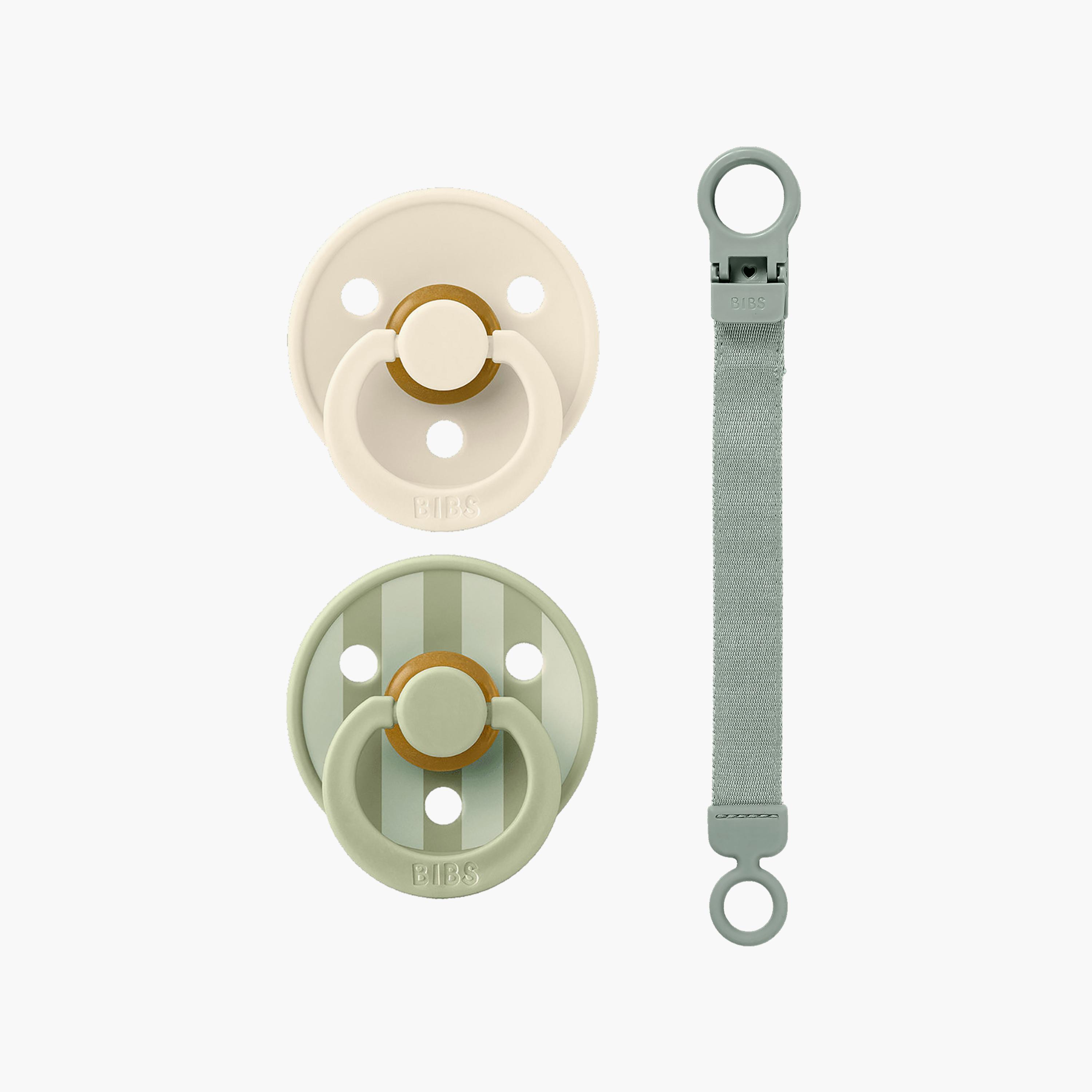 Bibs Colour Latex Pacifiers & Loop Clip Set - Size 1-baby-feeding-pacifiers-image-1