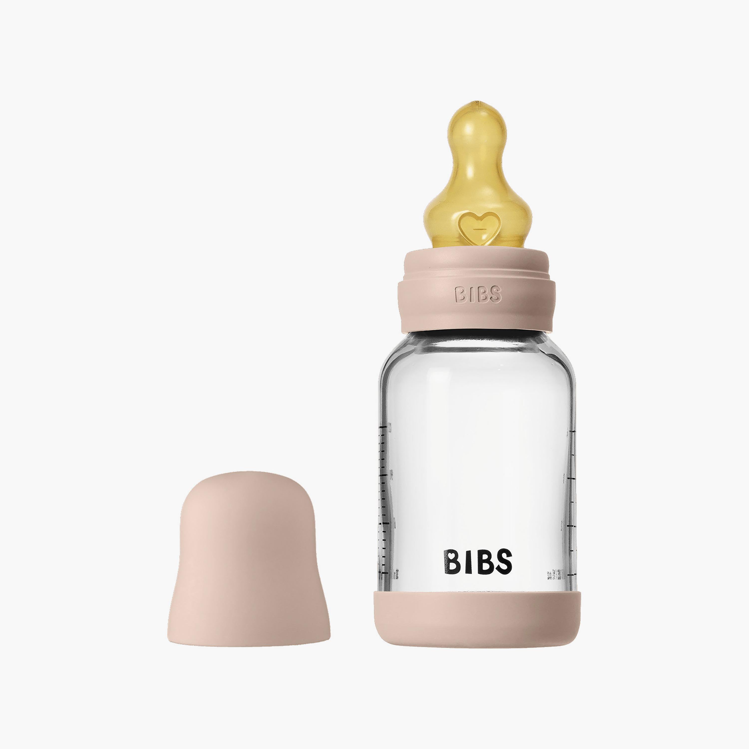 Bibs Glass Slow Flow Feeding Bottle Set - 120 ml-baby-feeding-feedingbottles-bottlesandteats-image-2