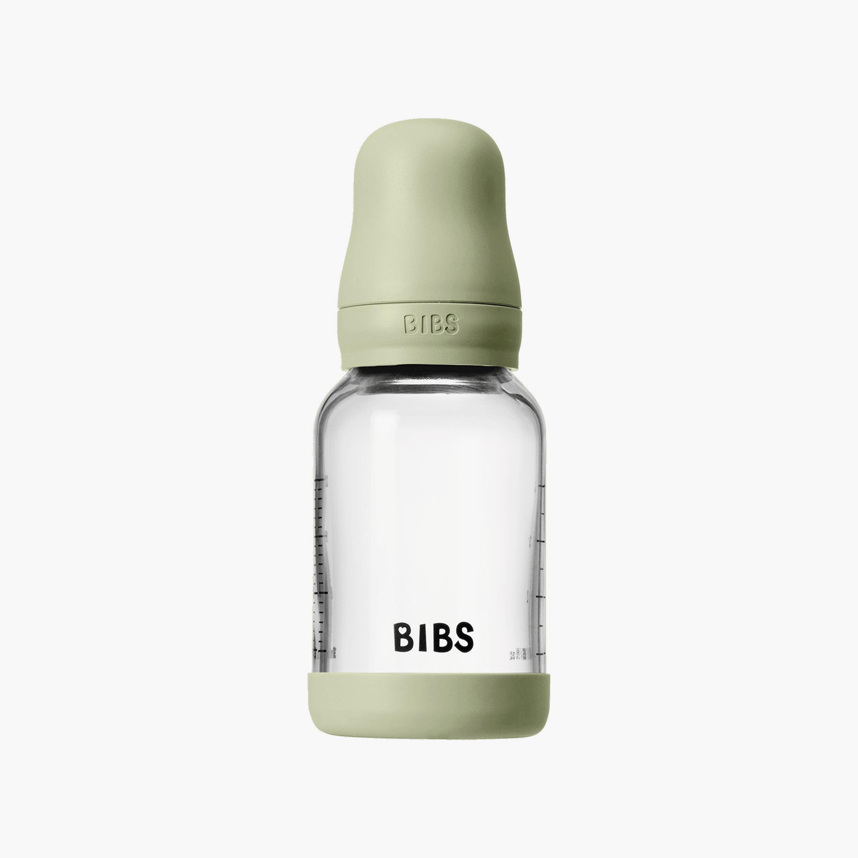 Bibs Glass Slow Flow Feeding Bottle Set - 120 ml-baby-feeding-feedingbottles-bottlesandteats-image-1