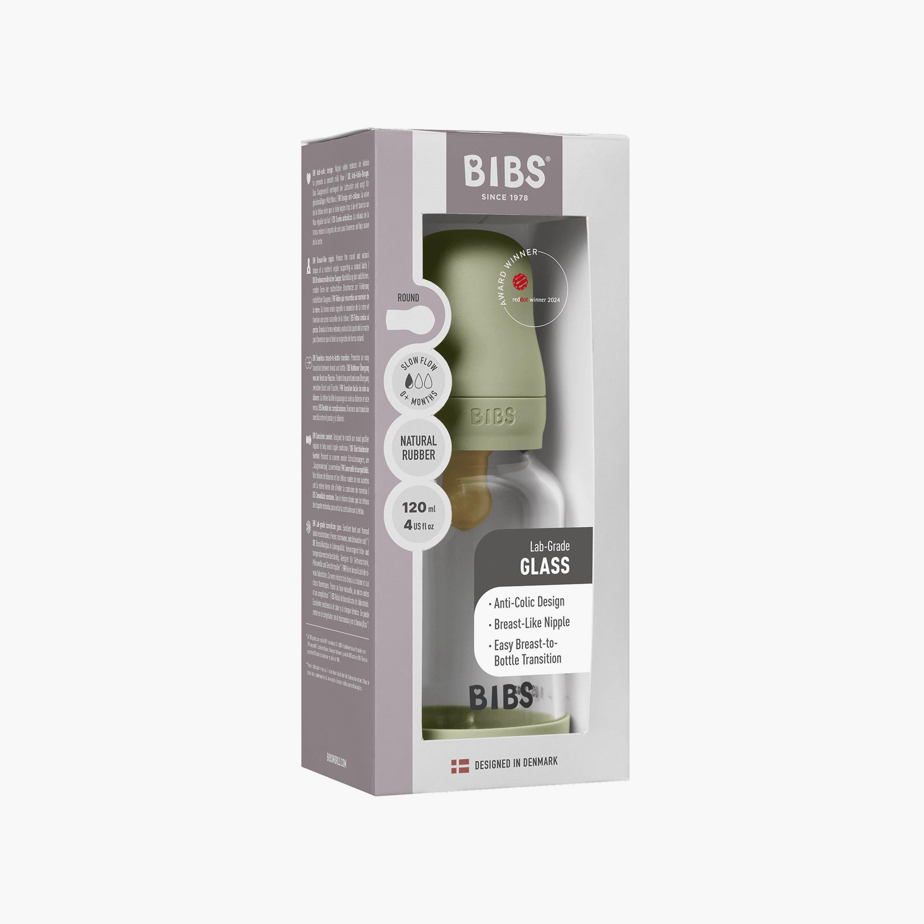 Bibs Glass Slow Flow Feeding Bottle Set - 120 ml-baby-feeding-feedingbottles-bottlesandteats-image-5