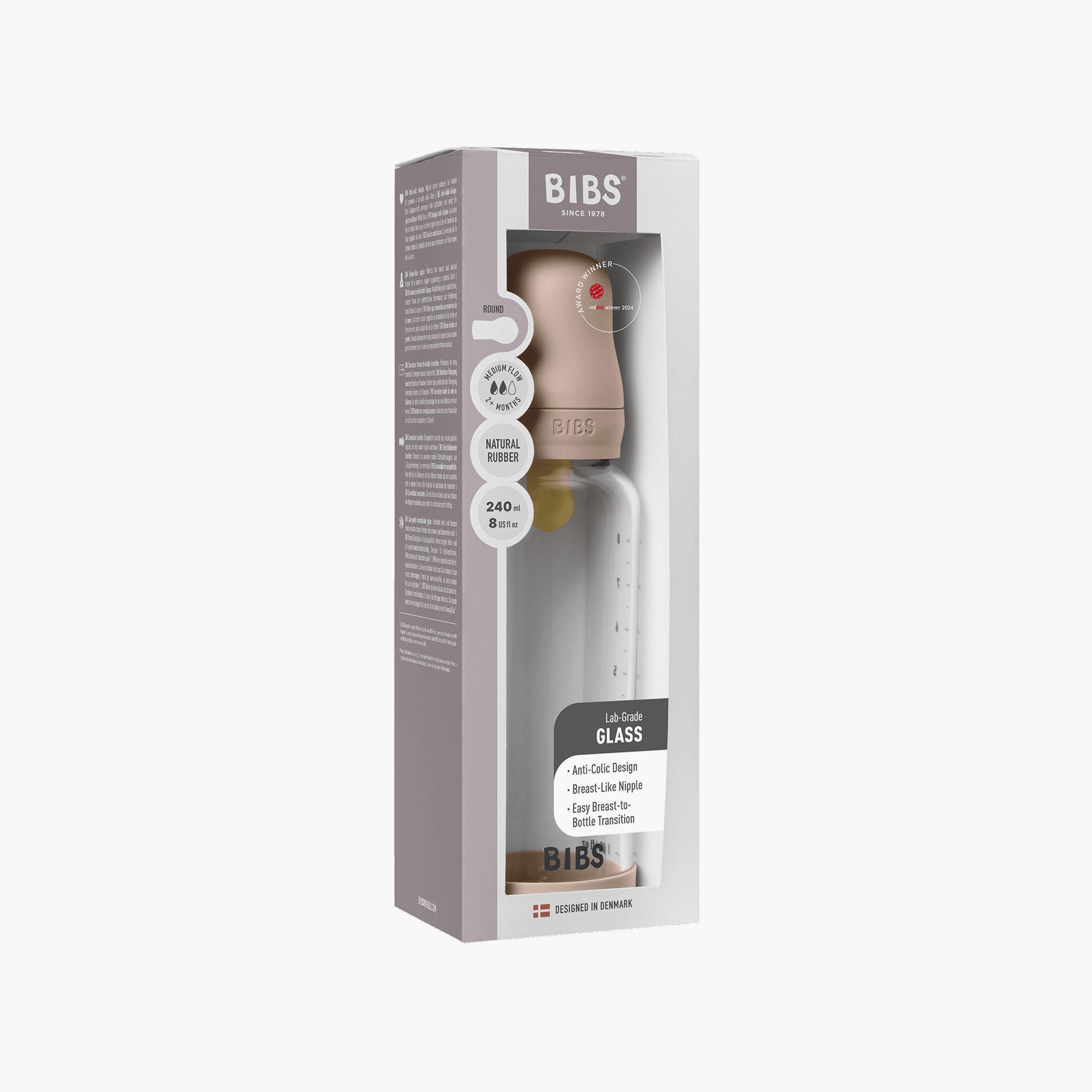 Bibs Glass Medium Flow Feeding Bottle Set - 240 ml-baby-feeding-feedingbottles-bottlesandteats-image-4