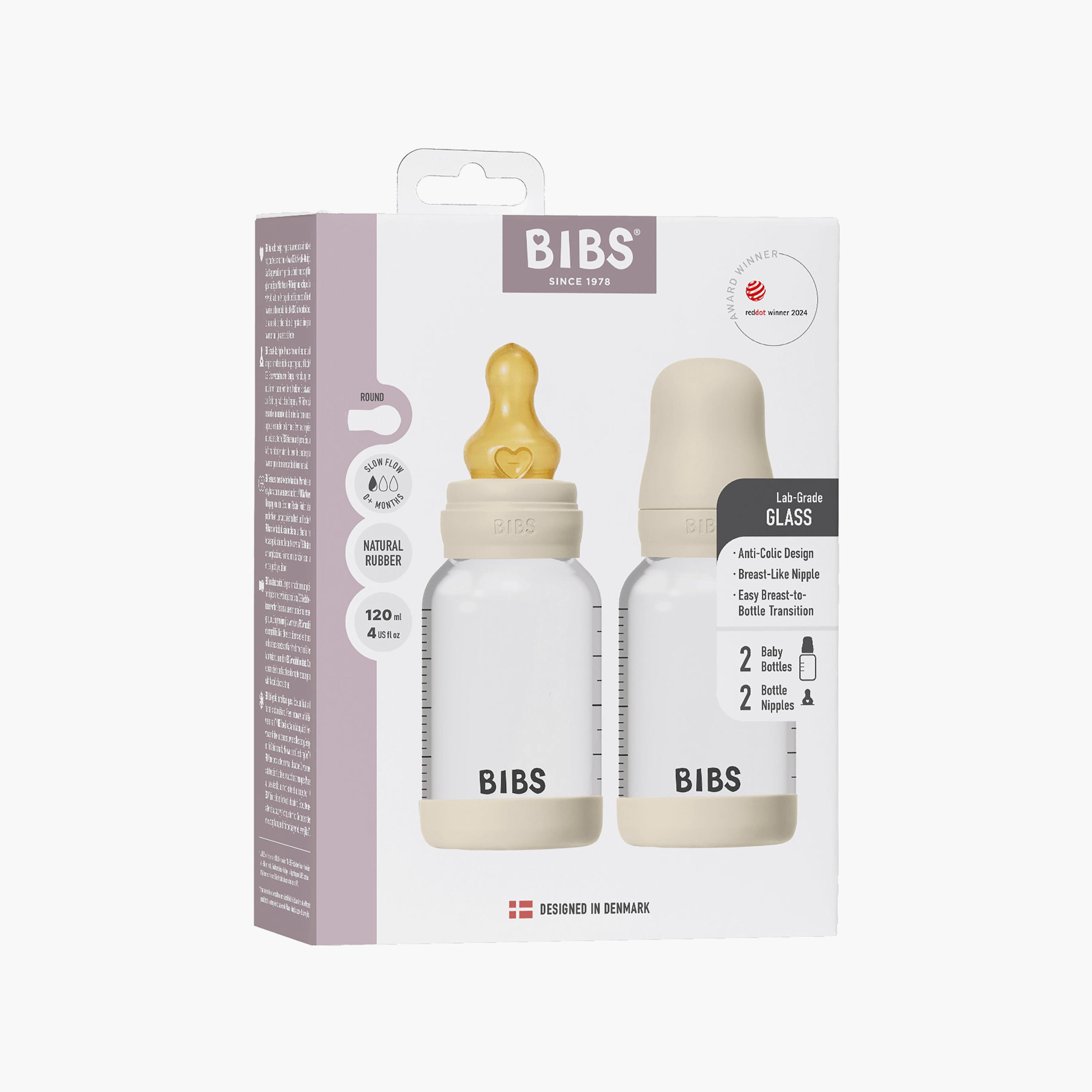 Bibs 2-Piece Glass Slow Flow Feeding Bottle Set - 120 ml-baby-feeding-feedingbottles-bottlesandteats-image-4