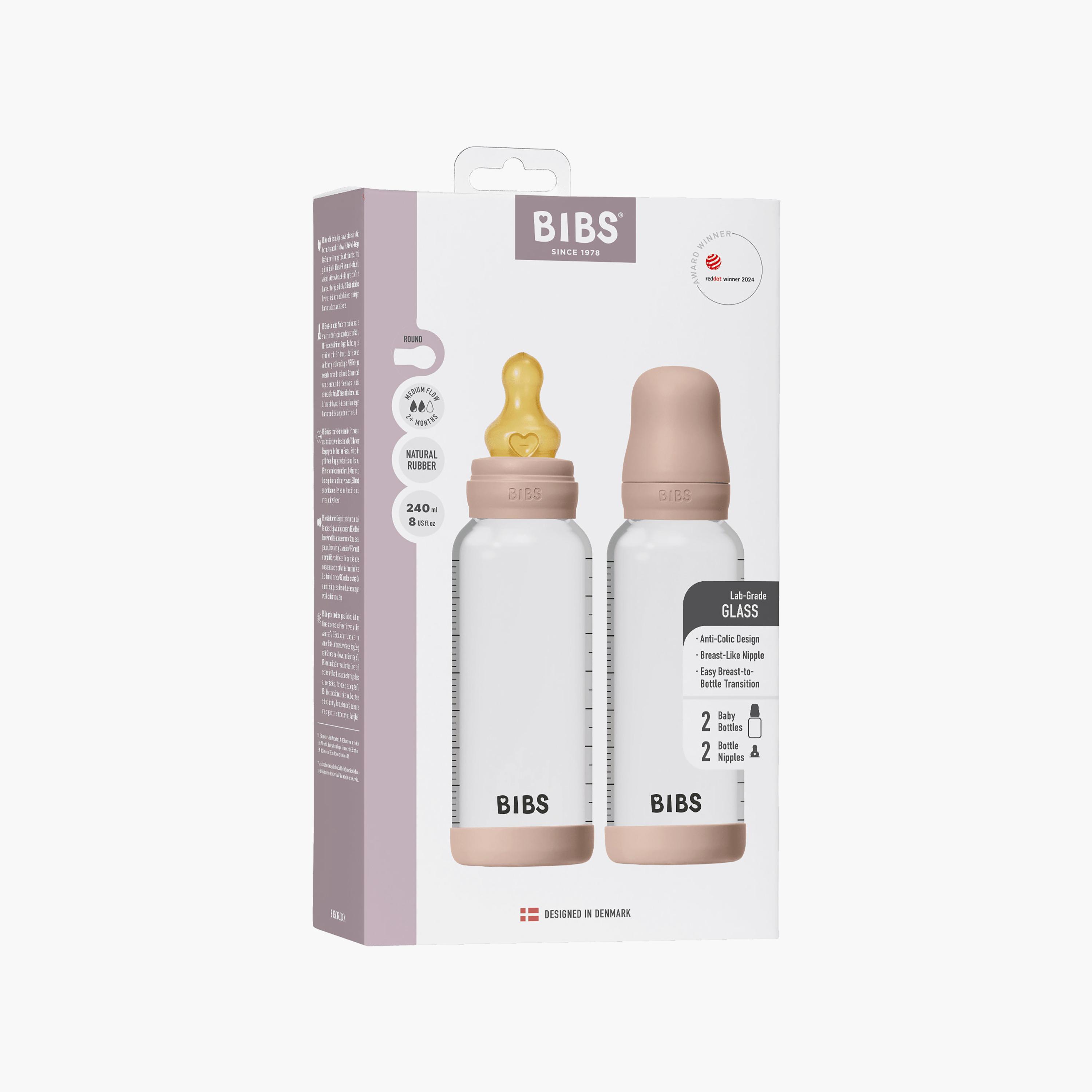 Bibs 2-Piece Glass Medium Flow Feeding Bottle Set - 240 ml-baby-feeding-feedingbottles-bottlesandteats-image-3