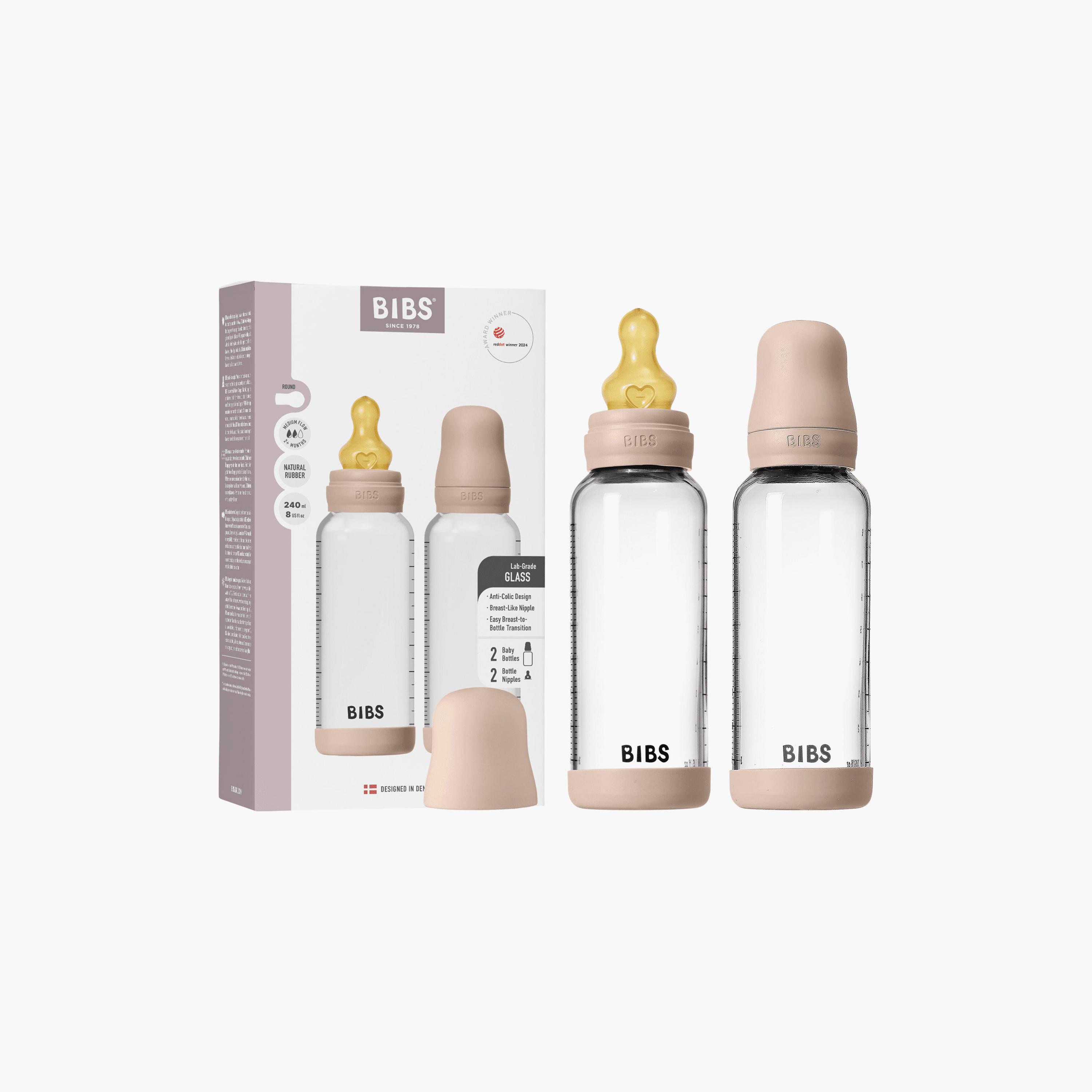 Bibs 2-Piece Glass Medium Flow Feeding Bottle Set - 240 ml-baby-feeding-feedingbottles-bottlesandteats-image-4