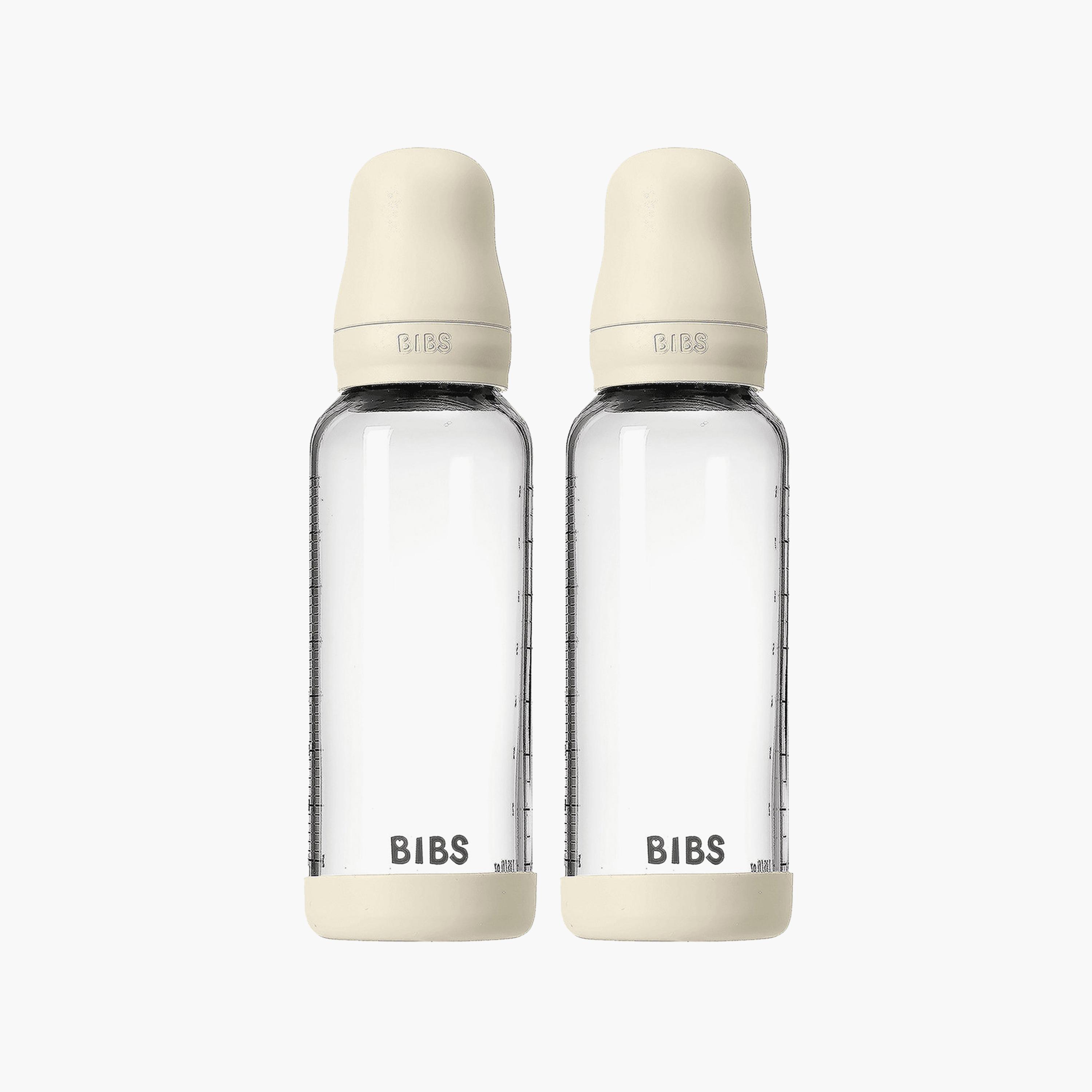 Bibs 2-Piece Glass Medium Flow Feeding Bottle Set - 240 ml-baby-feeding-feedingbottles-bottlesandteats-image-1