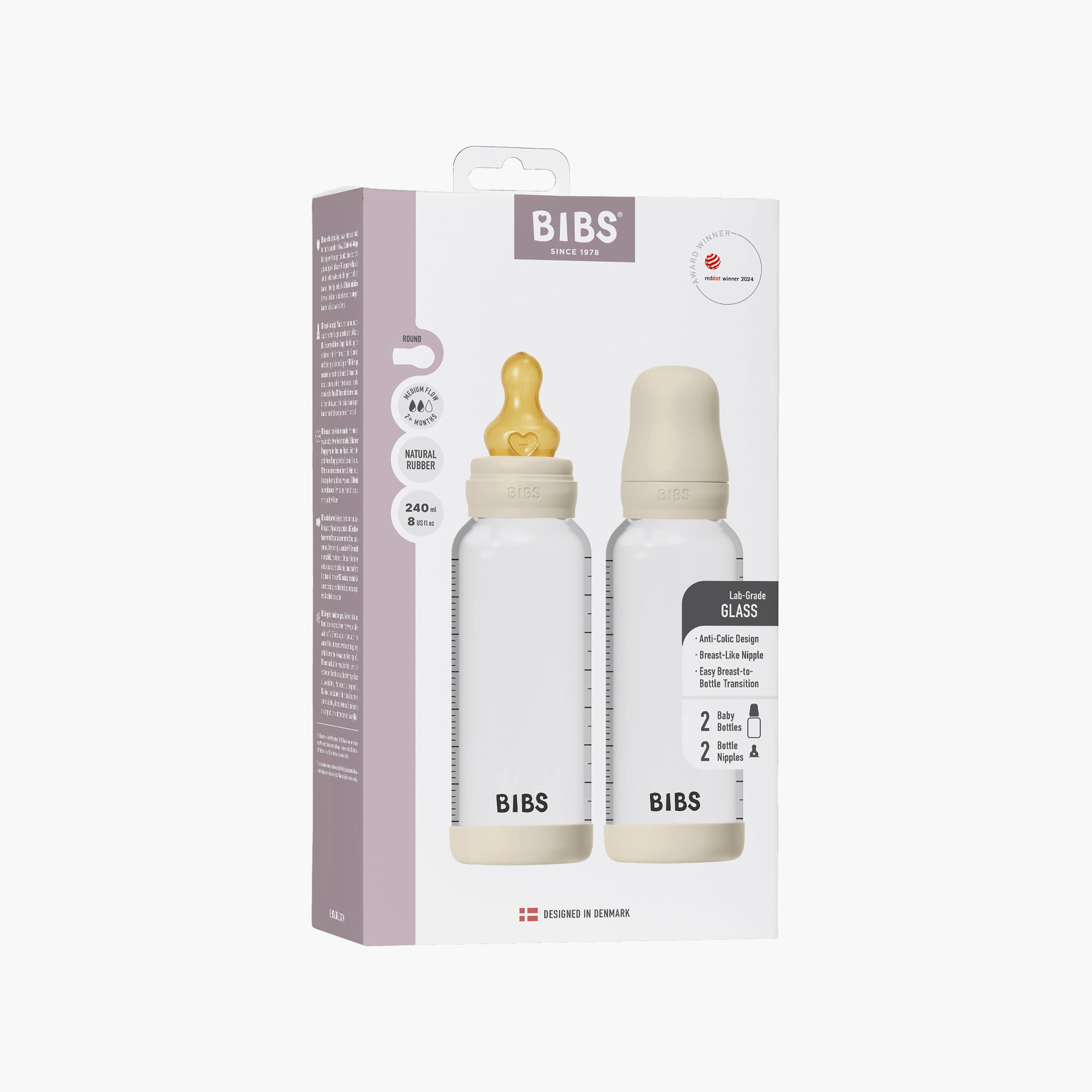Bibs 2-Piece Glass Medium Flow Feeding Bottle Set - 240 ml-baby-feeding-feedingbottles-bottlesandteats-image-5
