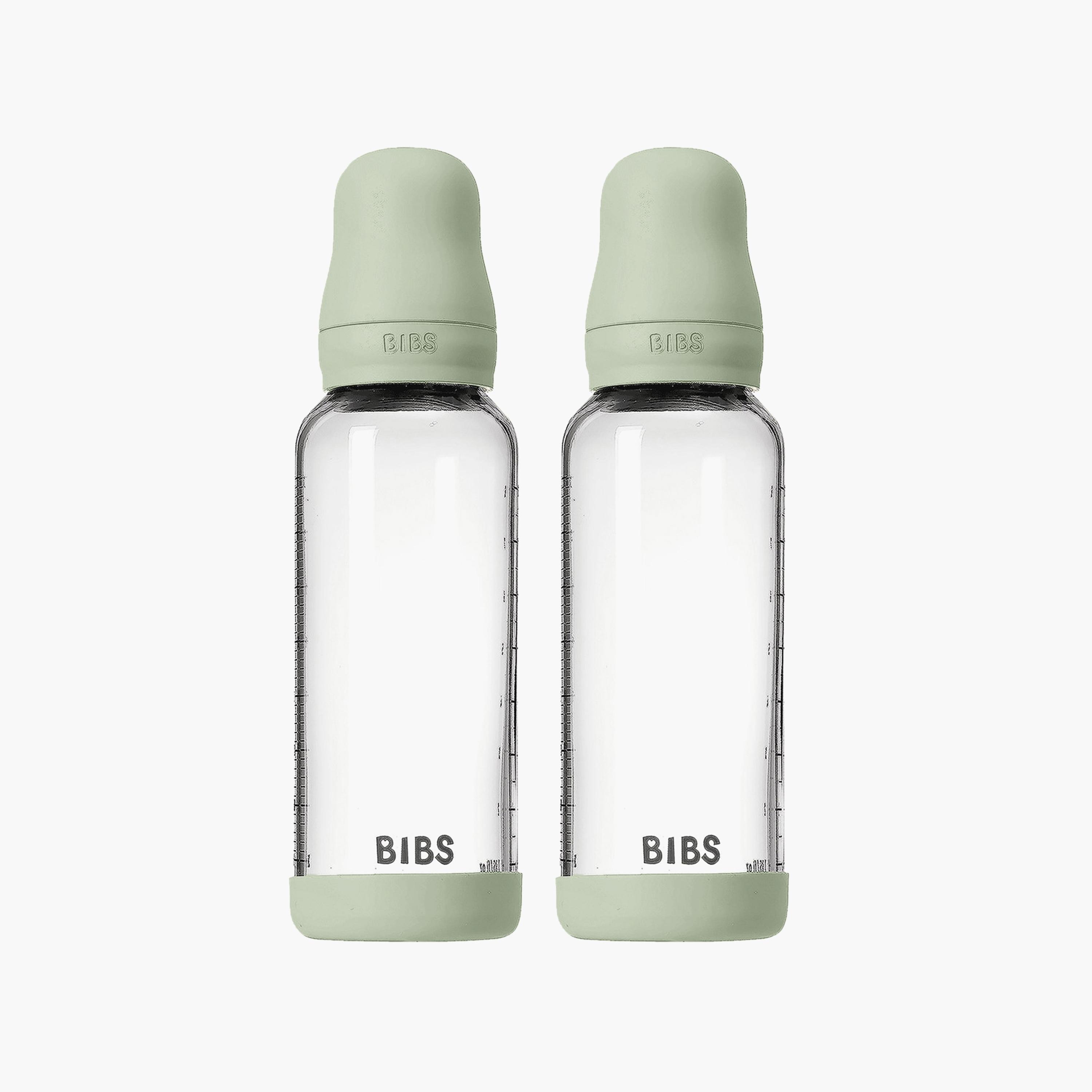 Bibs 2-Piece Glass Medium Flow Feeding Bottle Set - 240 ml-baby-feeding-feedingbottles-bottlesandteats-image-1