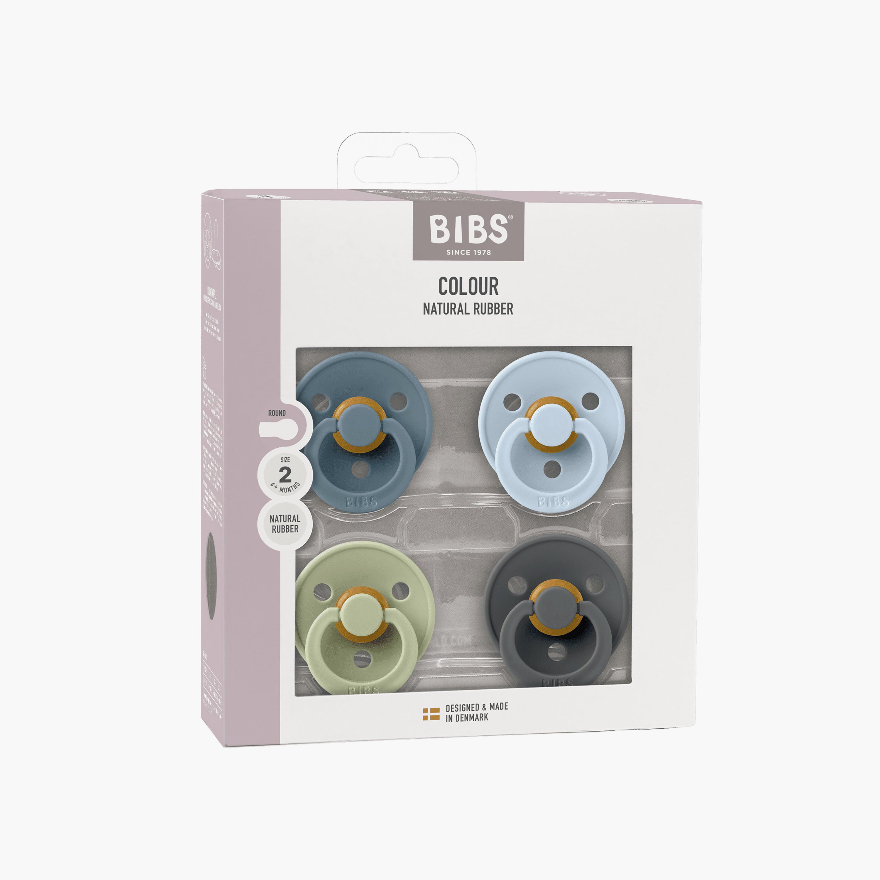 طقم لهايات مستديرة تشكيلة "كولور" من المطاط الطبيعي (4 قطع) من بيبس - مقاس 2-baby-feeding-pacifiers-image-3