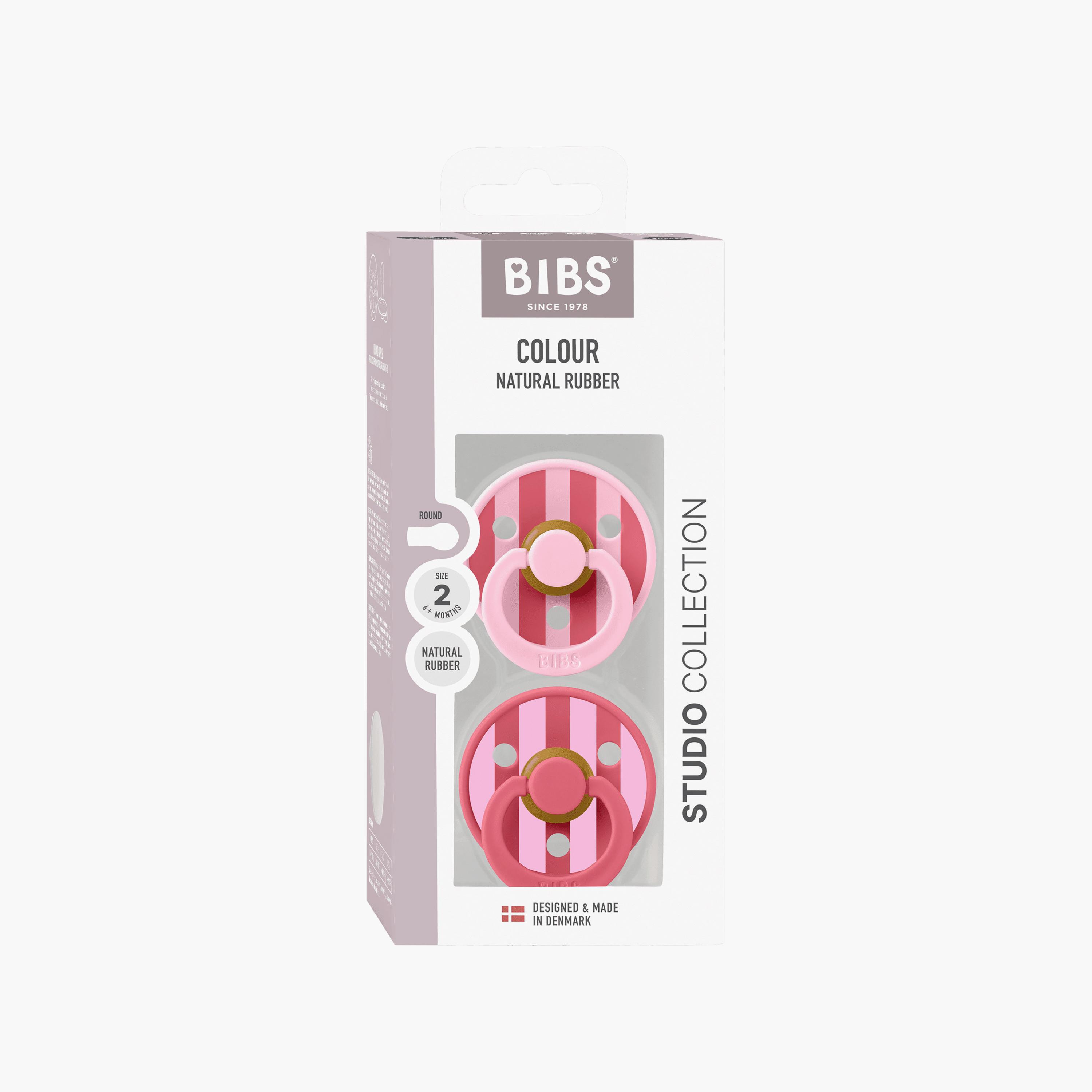 Bibs 2-Piece Studio Colour Round Block Latex Pacifier Set - Size 2-baby-feeding-pacifiers-image-9