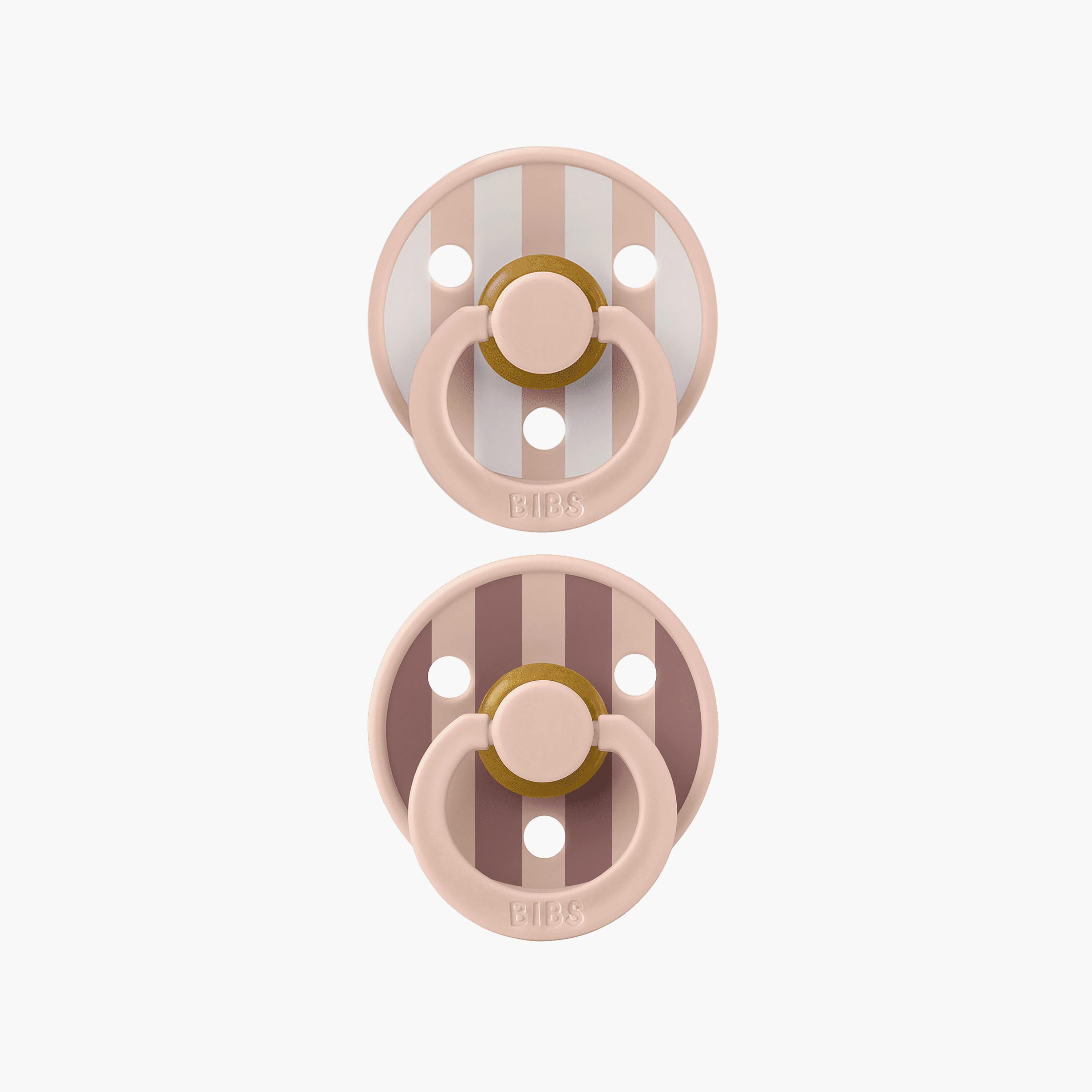 Bibs 2-Piece Studio Colour Round Block Latex Pacifier Set - Size 2-baby-feeding-pacifiers-image-1