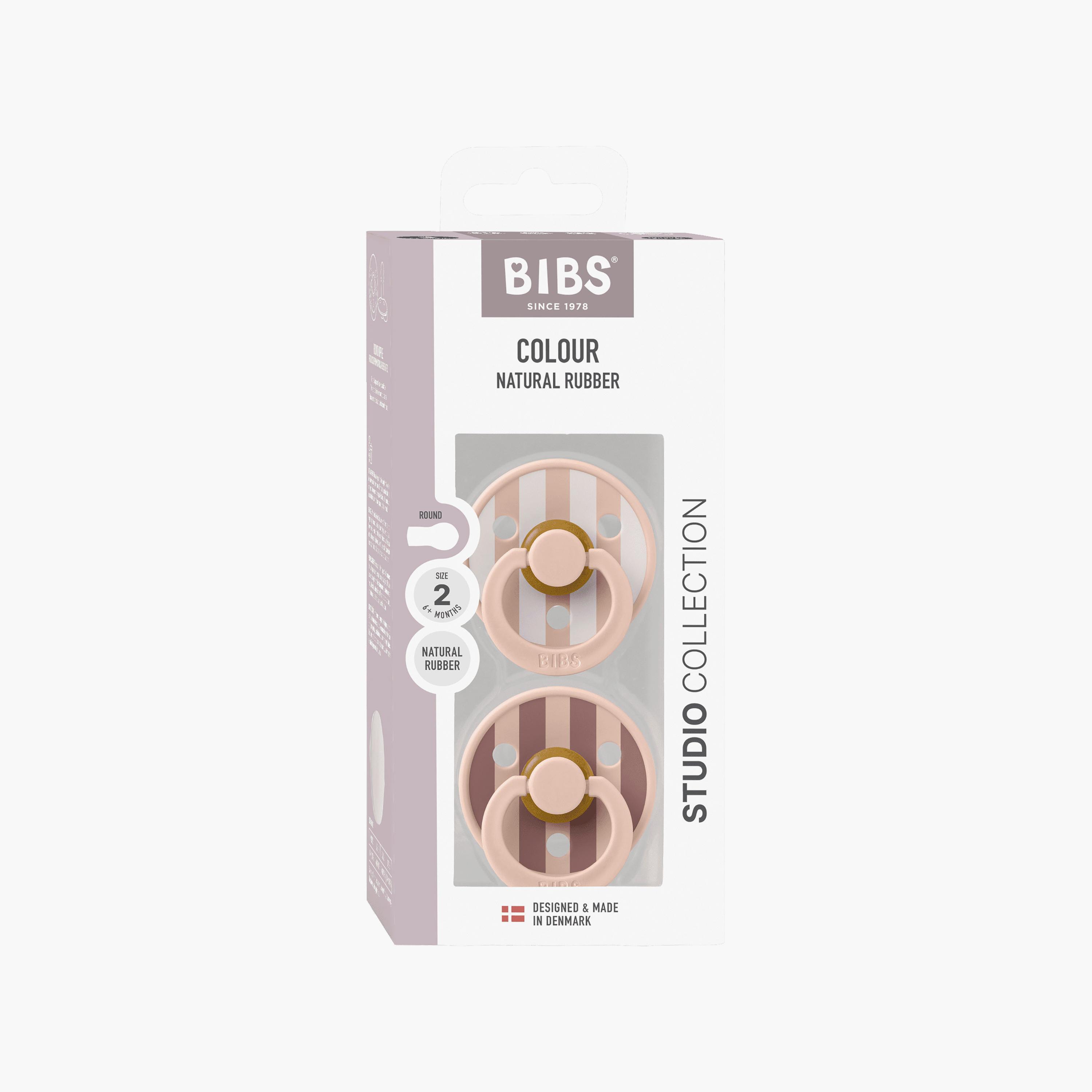 Bibs 2-Piece Studio Colour Round Block Latex Pacifier Set - Size 2-baby-feeding-pacifiers-image-2