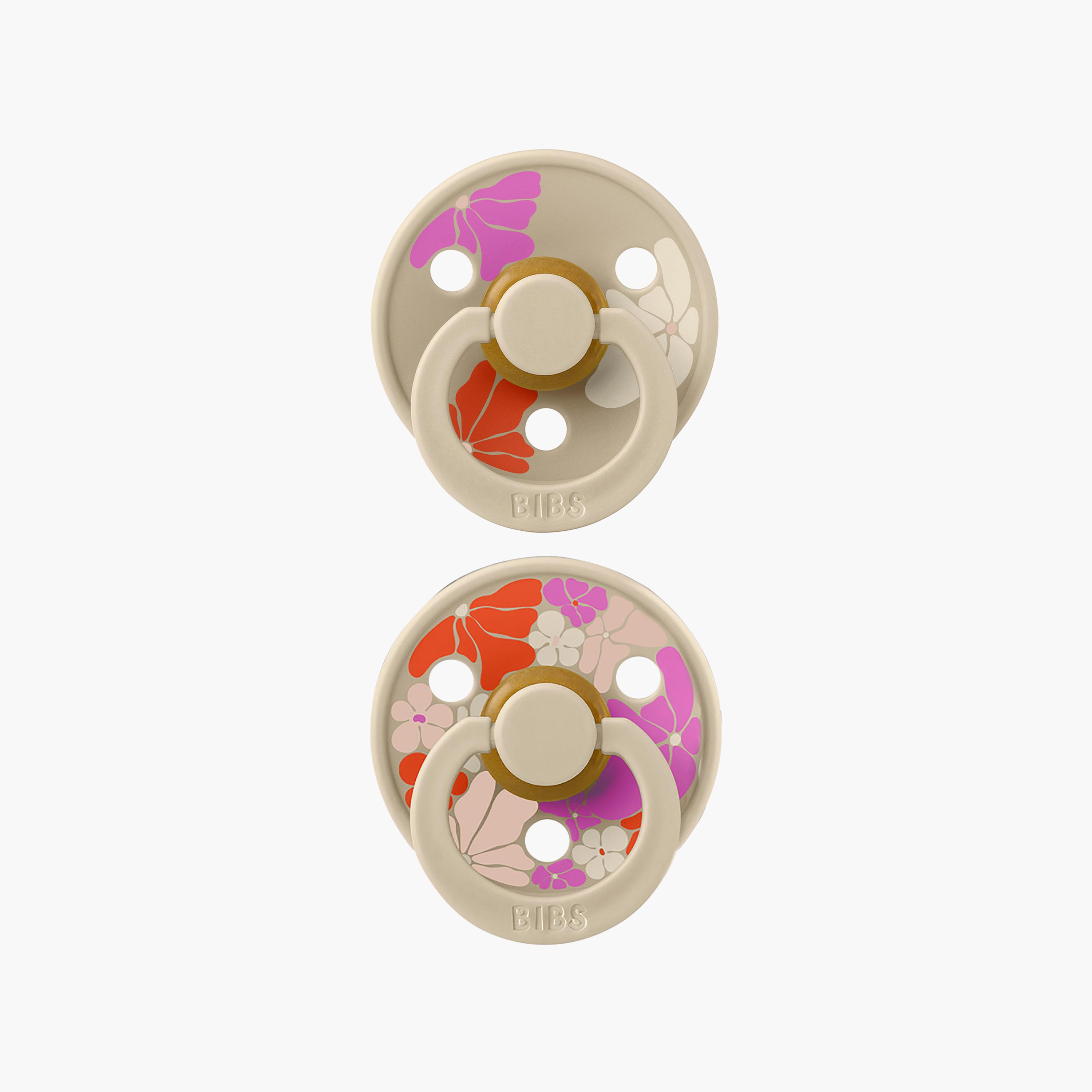 Bibs 2-Piece Studio Colour Morning Bloom Latex Pacifier Set - Size 1-baby-feeding-pacifiers-image-1