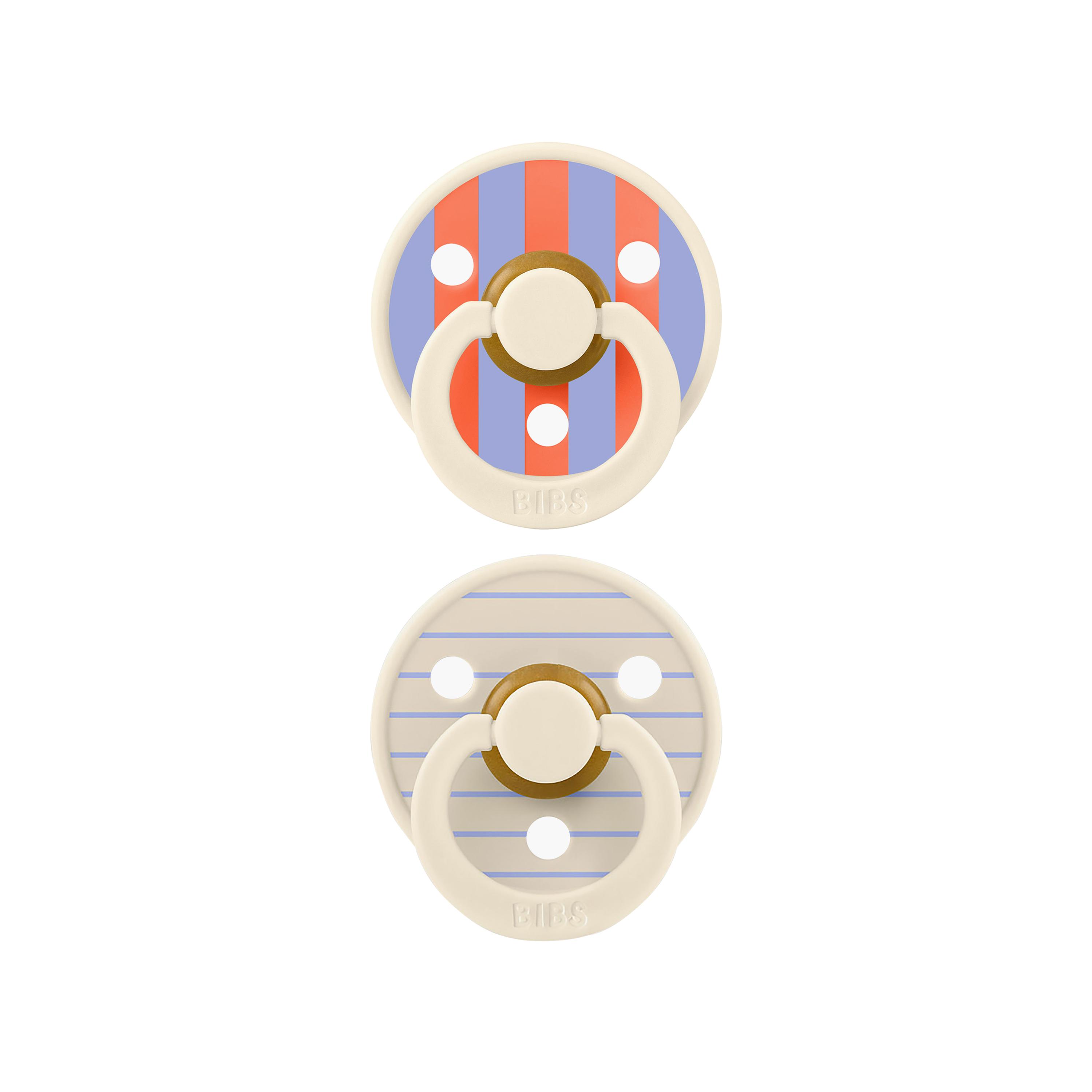 Bibs 2-Piece Studio Colour Pin Latex Pacifier Set - Size 1-baby-feeding-pacifiers-image-1