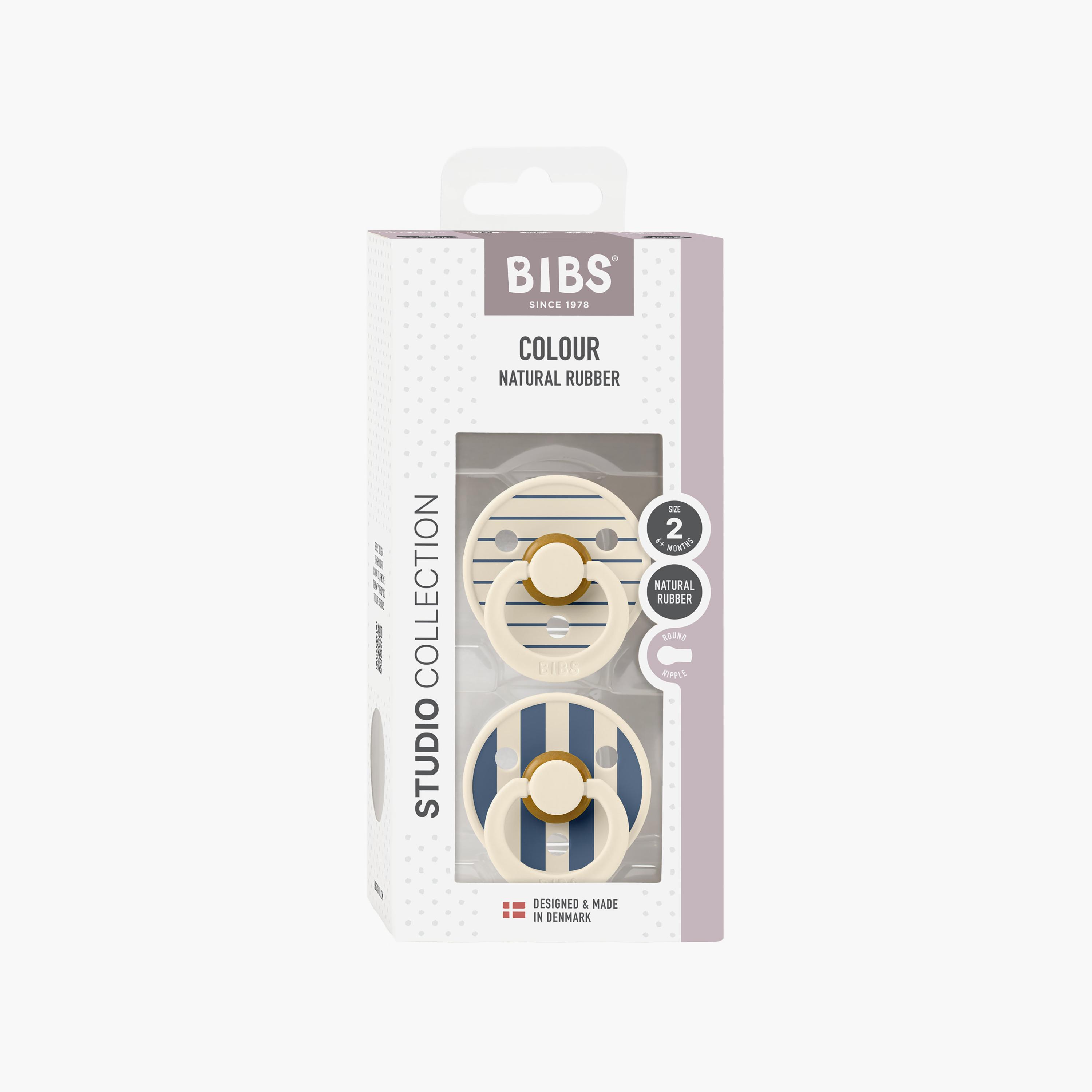 Bibs 2-Piece Studio Colour Pin Latex Pacifier Set - Size 2-baby-feeding-pacifiers-image-8