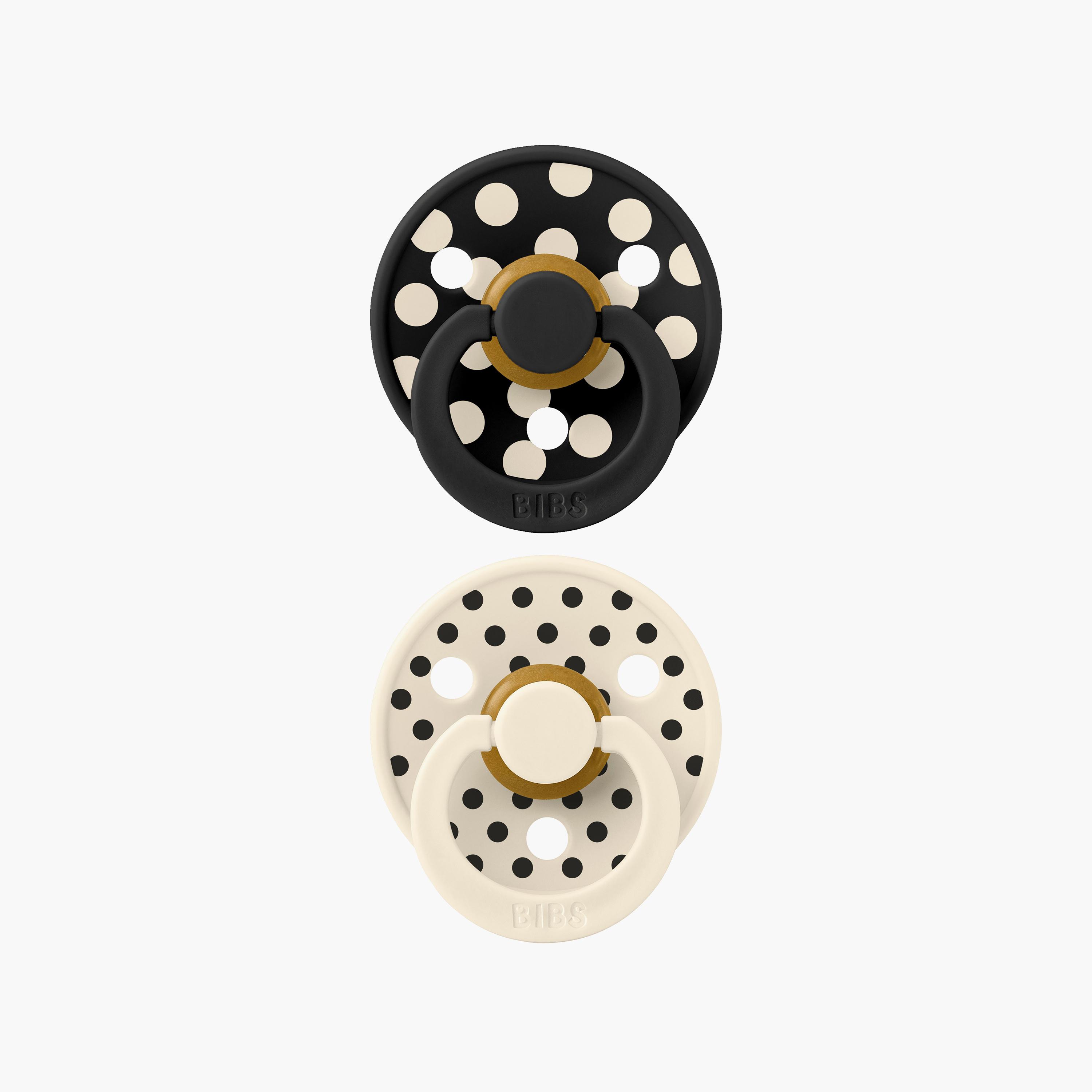 Bibs 2-Piece Studio Colour Polka Latex Pacifier Set - Size 1-baby-feeding-pacifiers-image-1