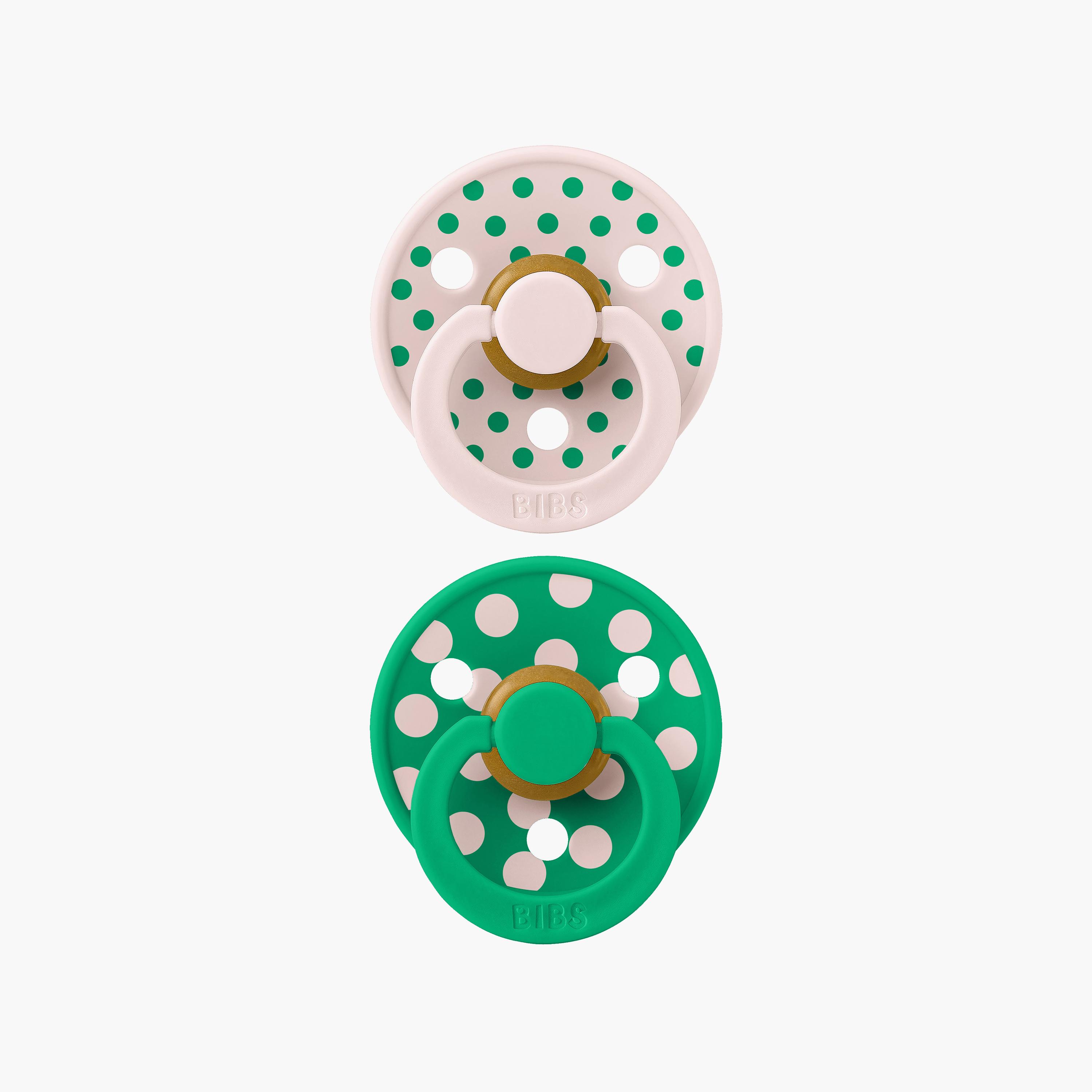 Bibs 2-Piece Studio Colour Polka Latex Pacifier Set - Size 1-baby-feeding-pacifiers-image-1