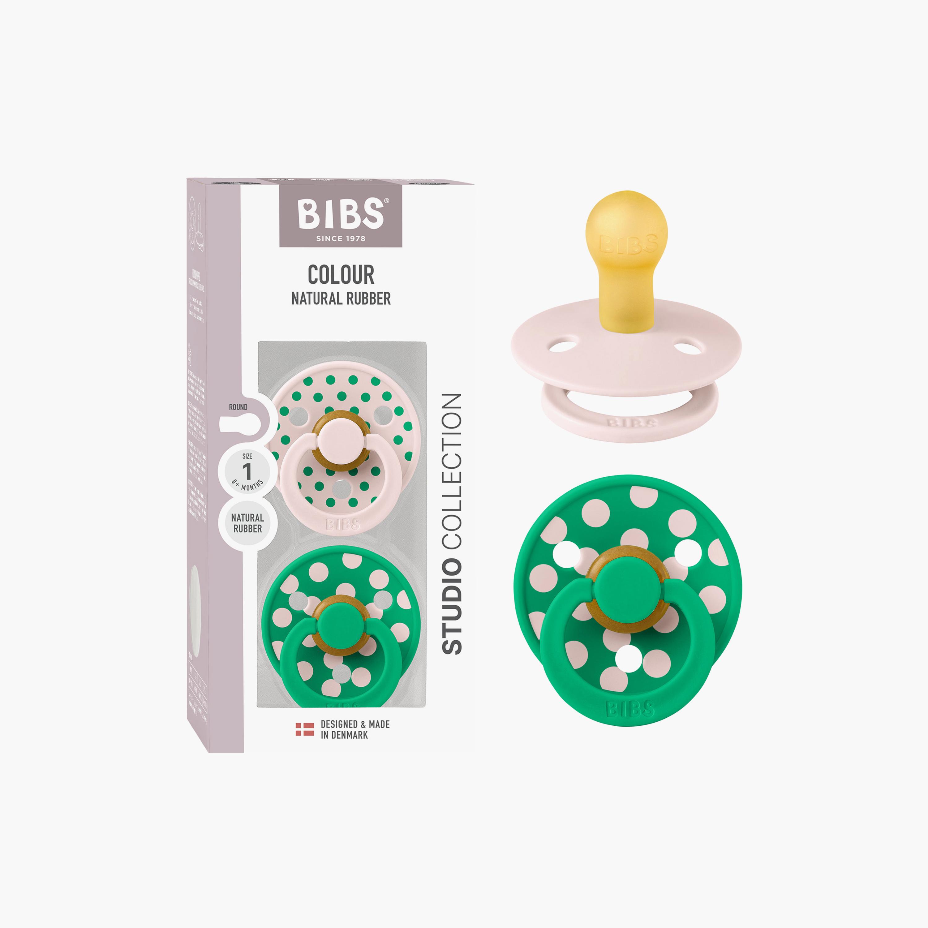 Bibs 2-Piece Studio Colour Polka Latex Pacifier Set - Size 1-baby-feeding-pacifiers-image-3