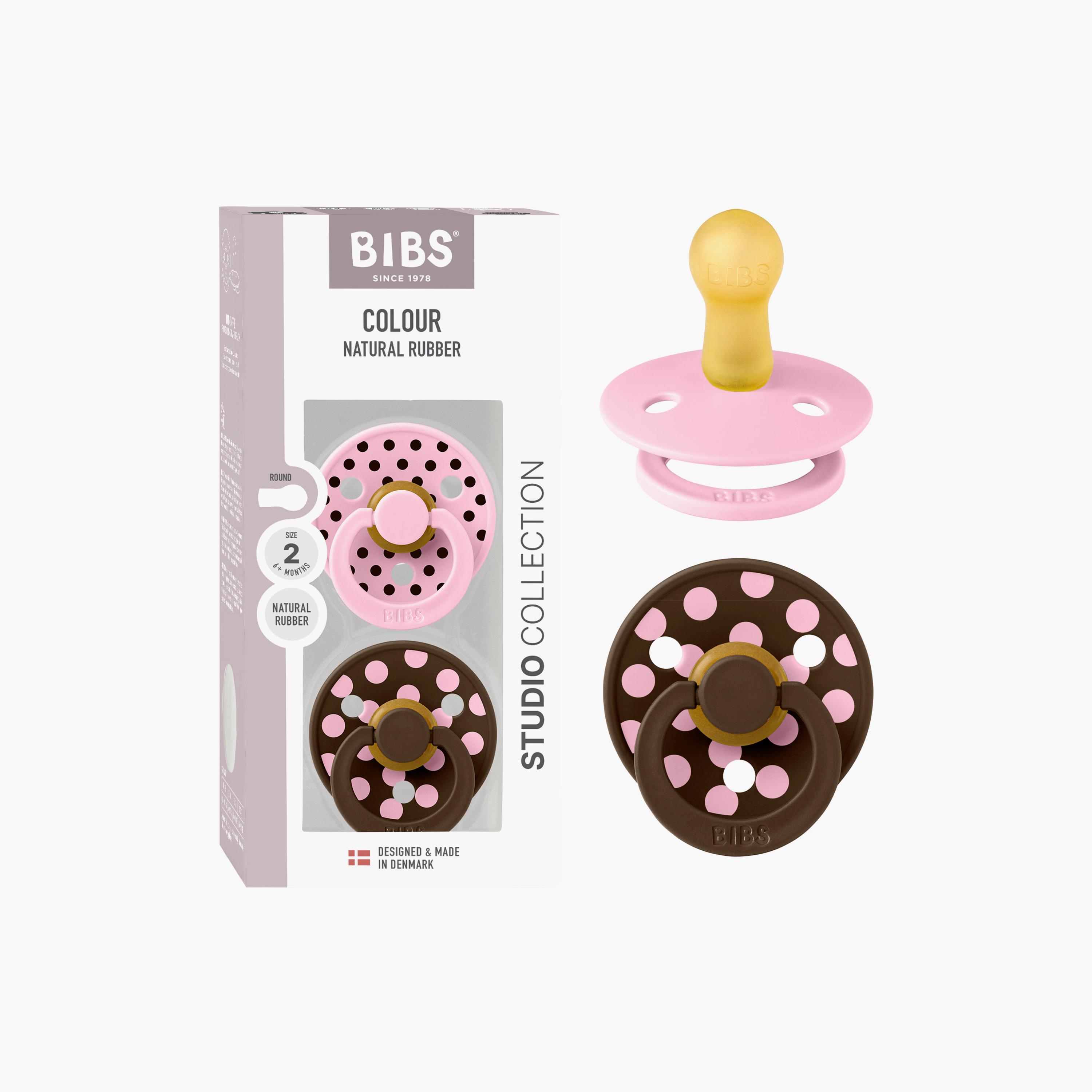 Bibs 2-Piece Studio Colour Polka Latex Pacifier Set - Size 2-baby-feeding-pacifiers-image-2