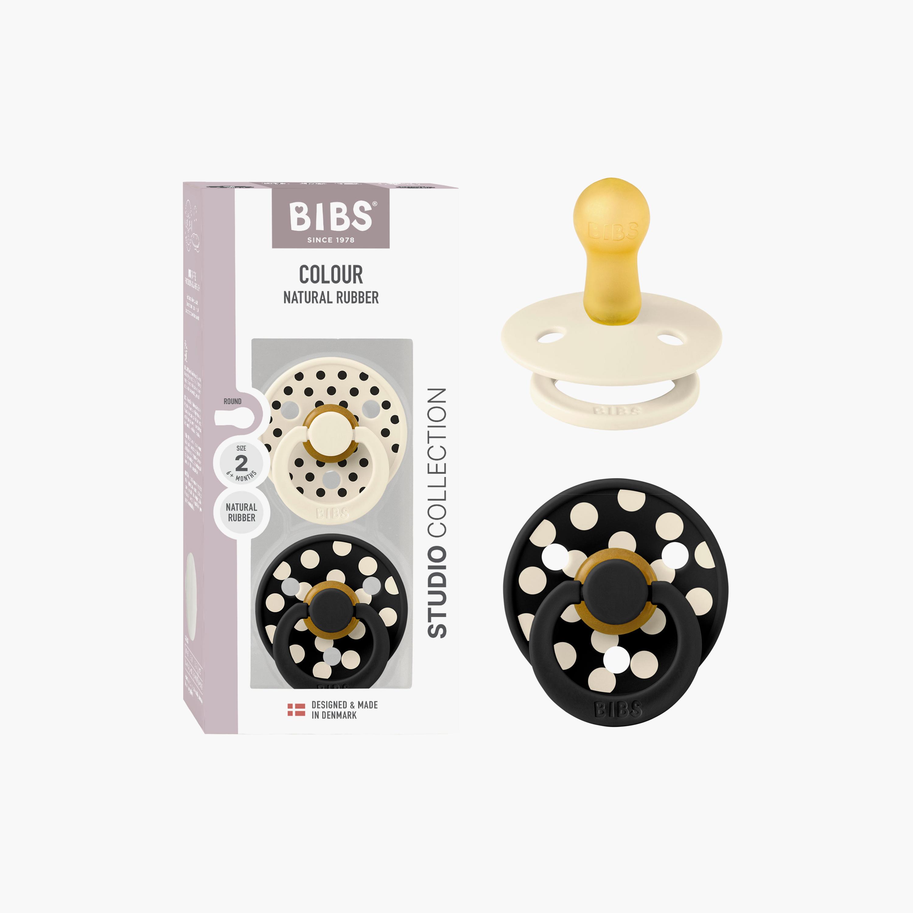 Bibs 2-Piece Studio Colour Polka Latex Pacifier Set - Size 2-baby-feeding-pacifiers-image-2