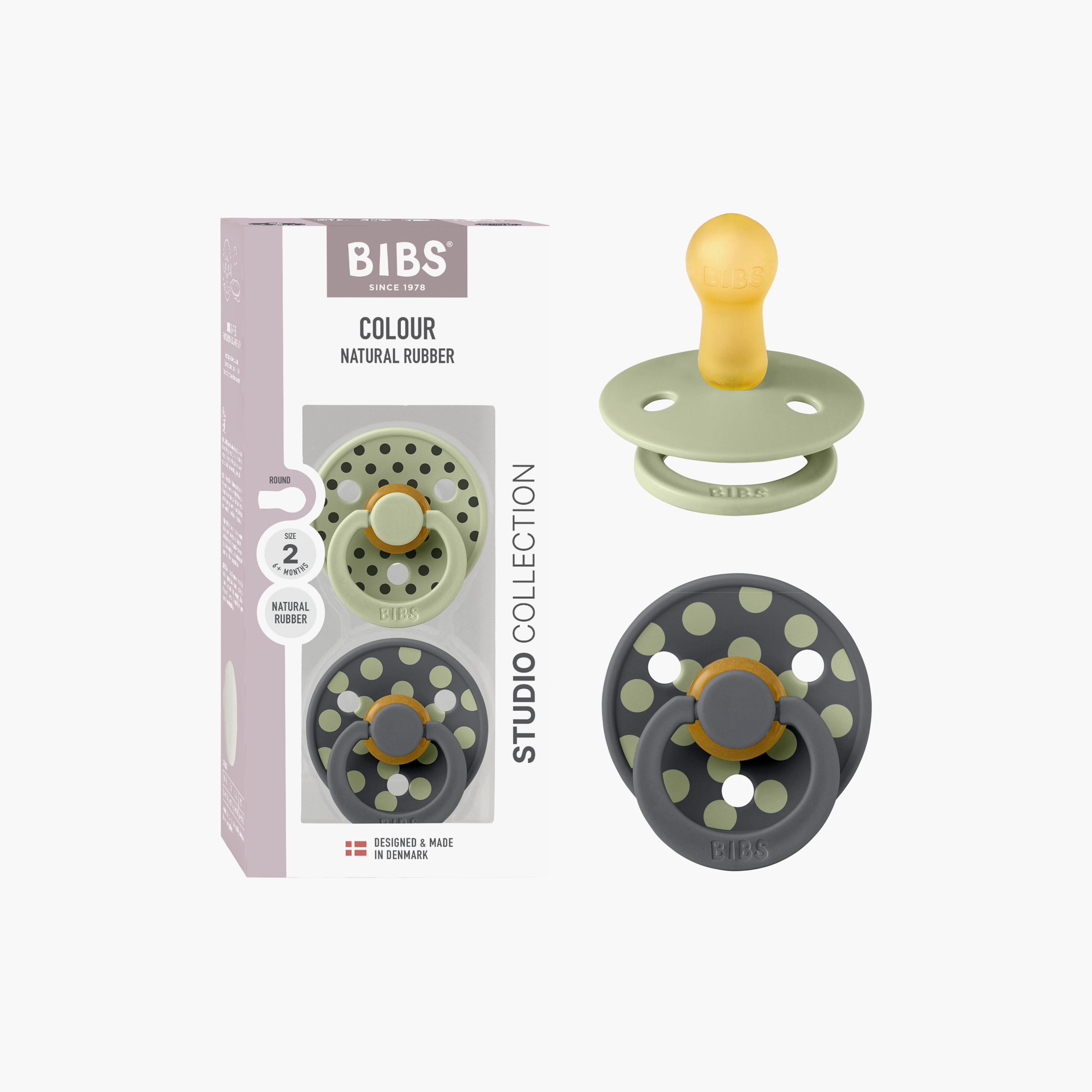 Bibs 2-Piece Studio Colour Polka Latex Pacifier Set - Size 2-baby-feeding-pacifiers-image-2