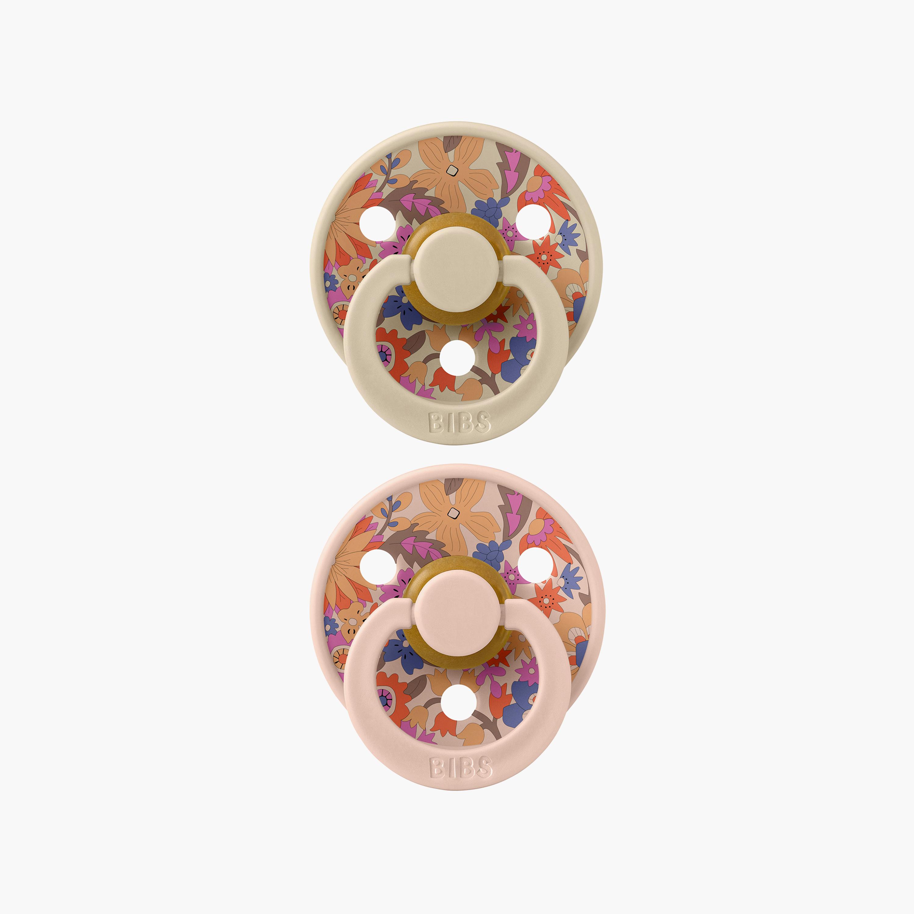 Bibs 2-Piece Round Liberty Colour June Blossom Latex Pacifier Set - Size 2-baby-feeding-pacifiers-image-1