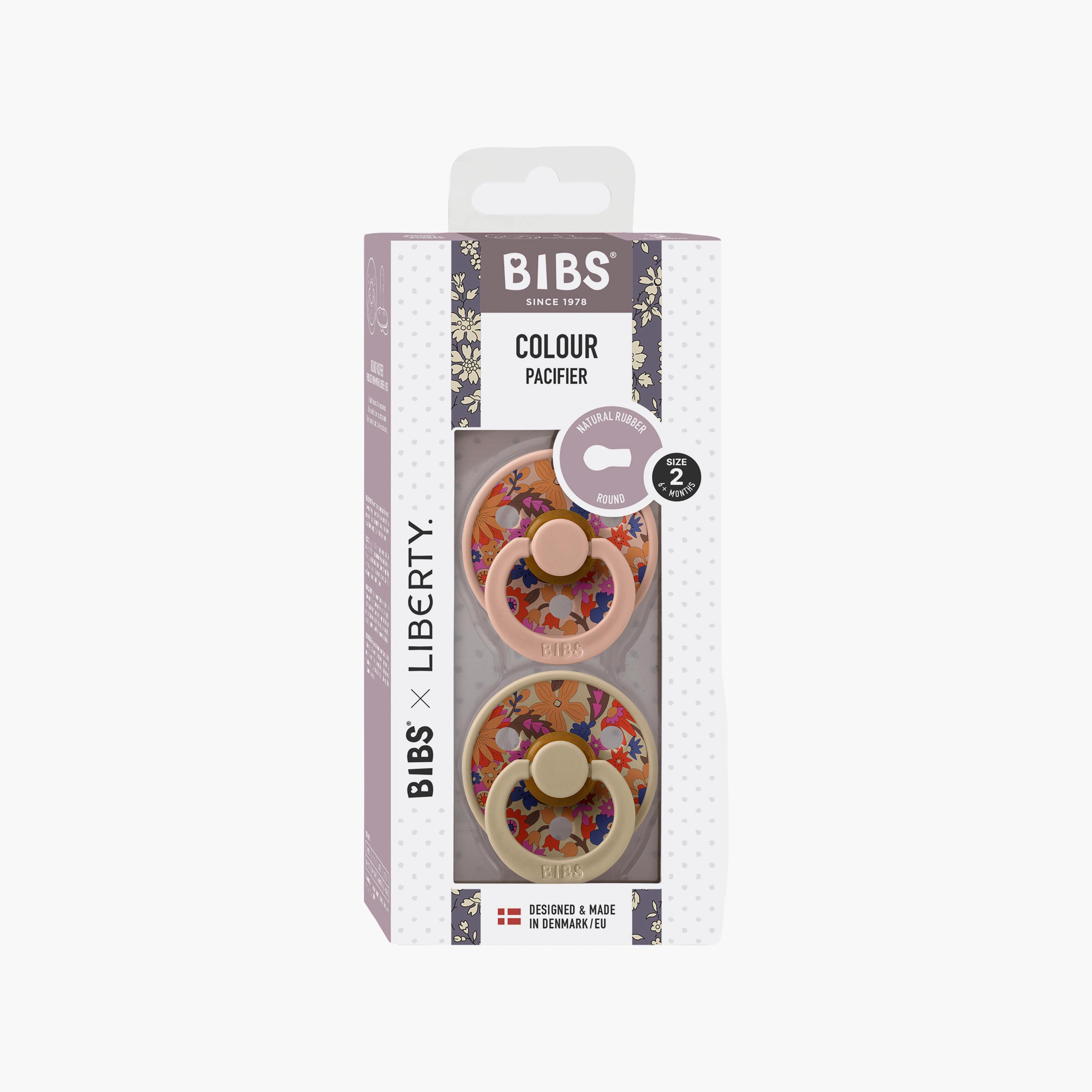 Bibs 2-Piece Round Liberty Colour June Blossom Latex Pacifier Set - Size 2-baby-feeding-pacifiers-image-6