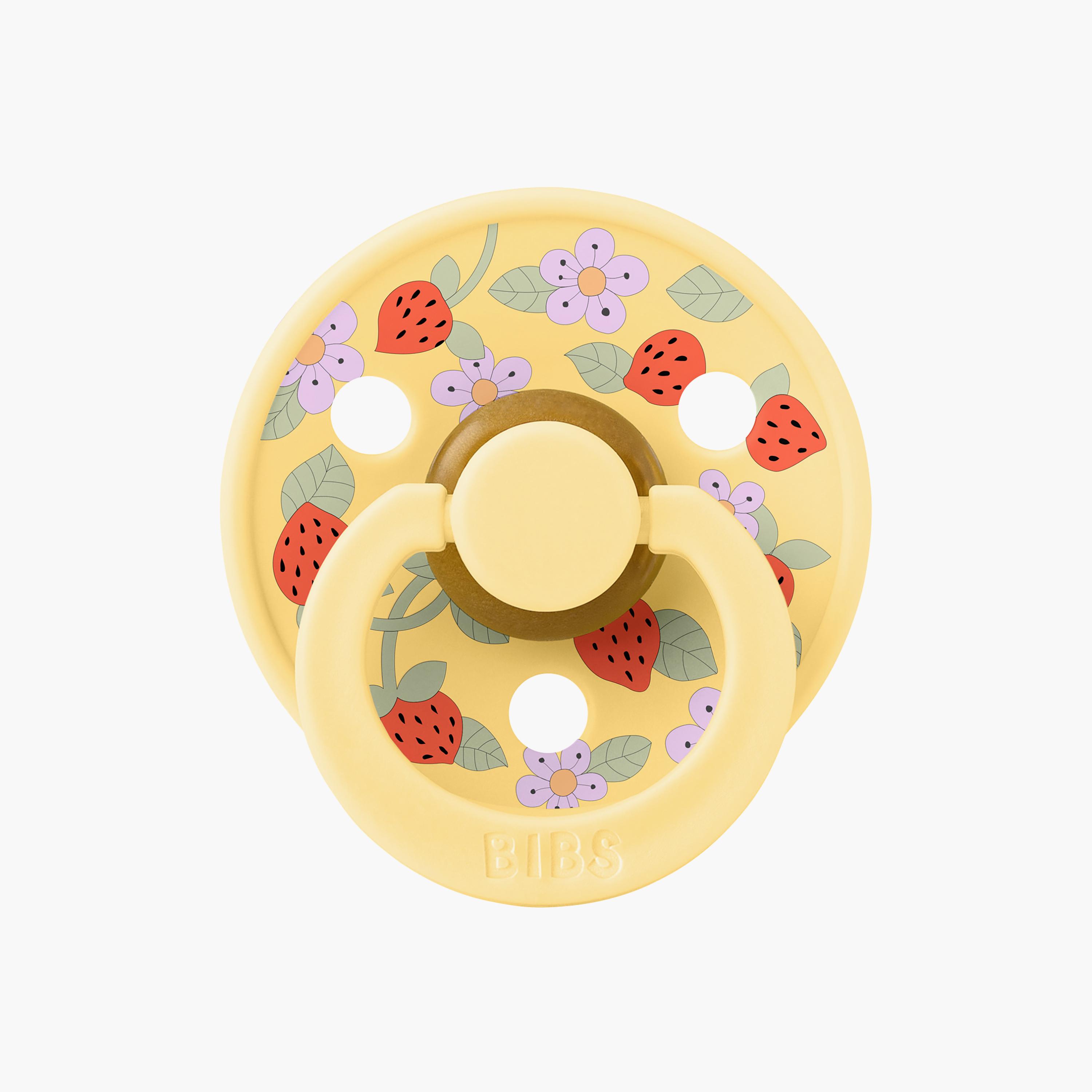 Bibs 2-Piece Round Liberty Colour Strawberries & Cream Latex Pacifier Set - Size 2-baby-feeding-pacifiers-image-2