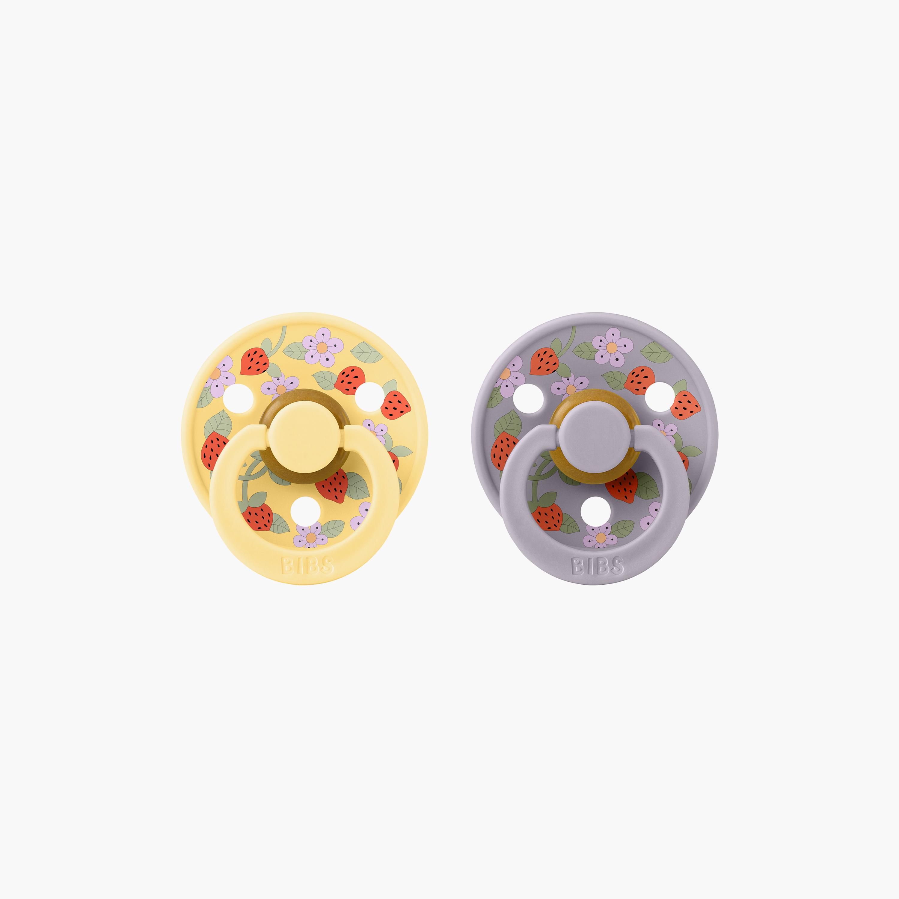 Bibs 2-Piece Round Liberty Colour Strawberries & Cream Latex Pacifier Set - Size 2-baby-feeding-pacifiers-image-6