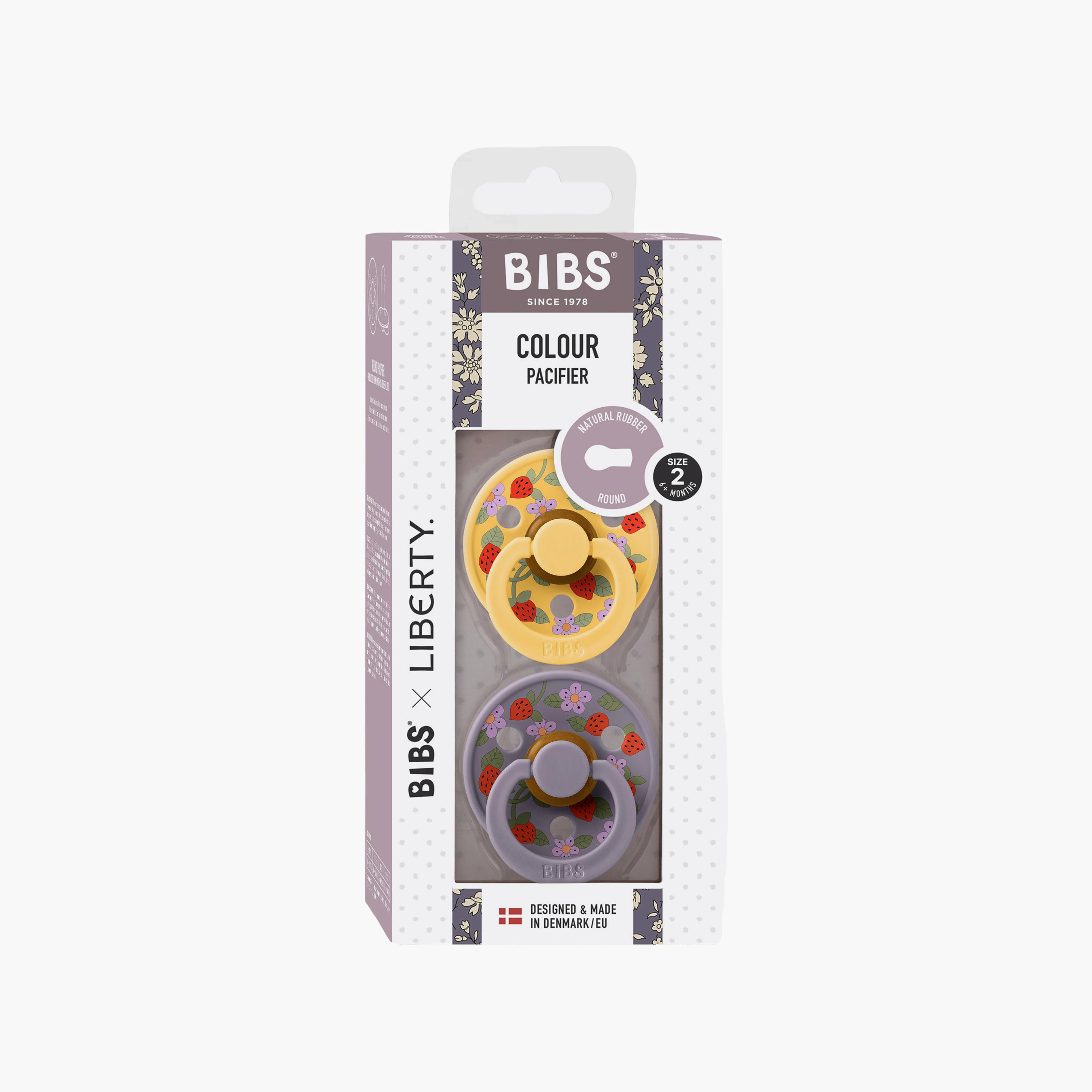 Bibs 2-Piece Round Liberty Colour Strawberries & Cream Latex Pacifier Set - Size 2-baby-feeding-pacifiers-image-7