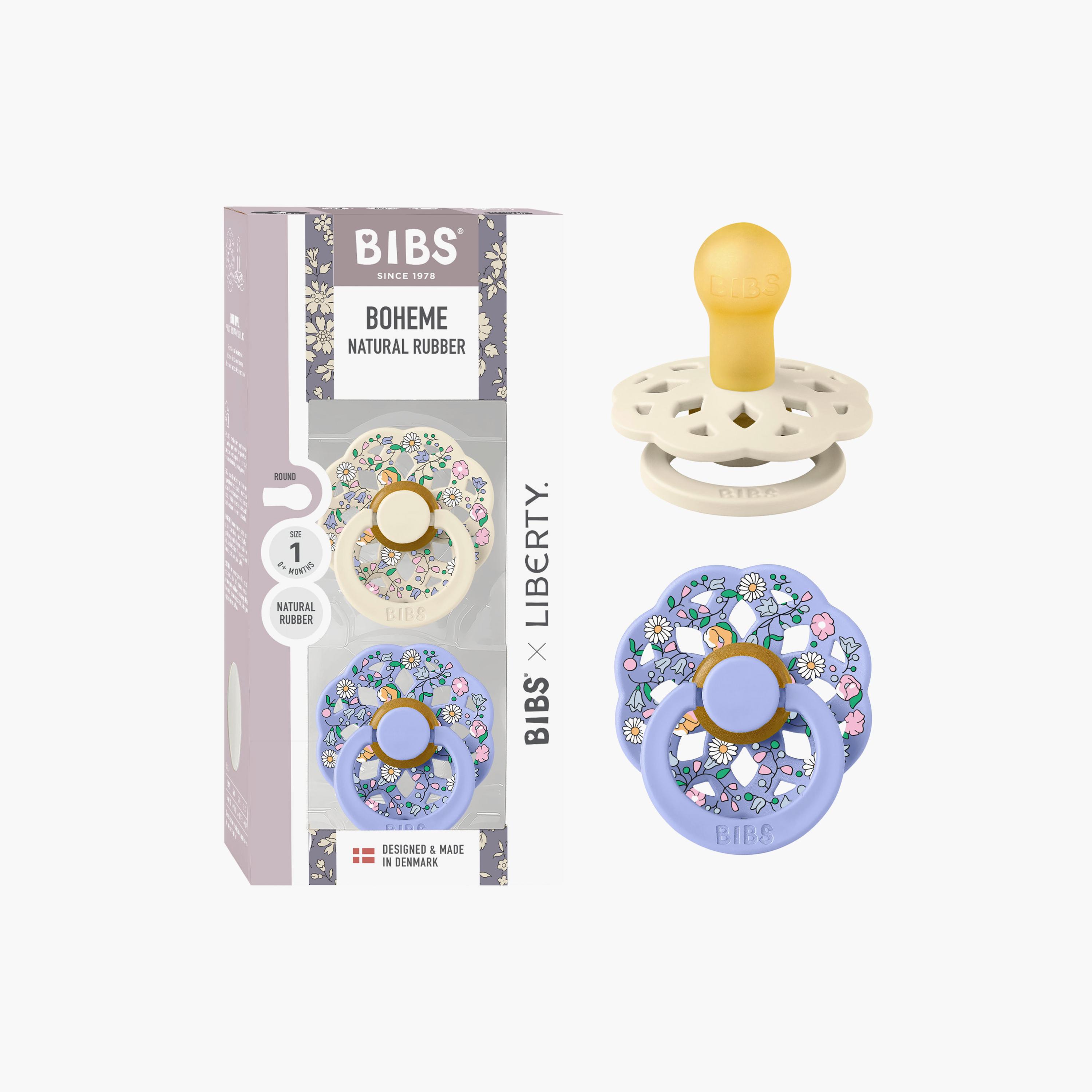 Bibs 2-Piece Liberty Boheme Chloe Meadow Latex Pacifier Set - Size 1-baby-feeding-pacifiers-image-4