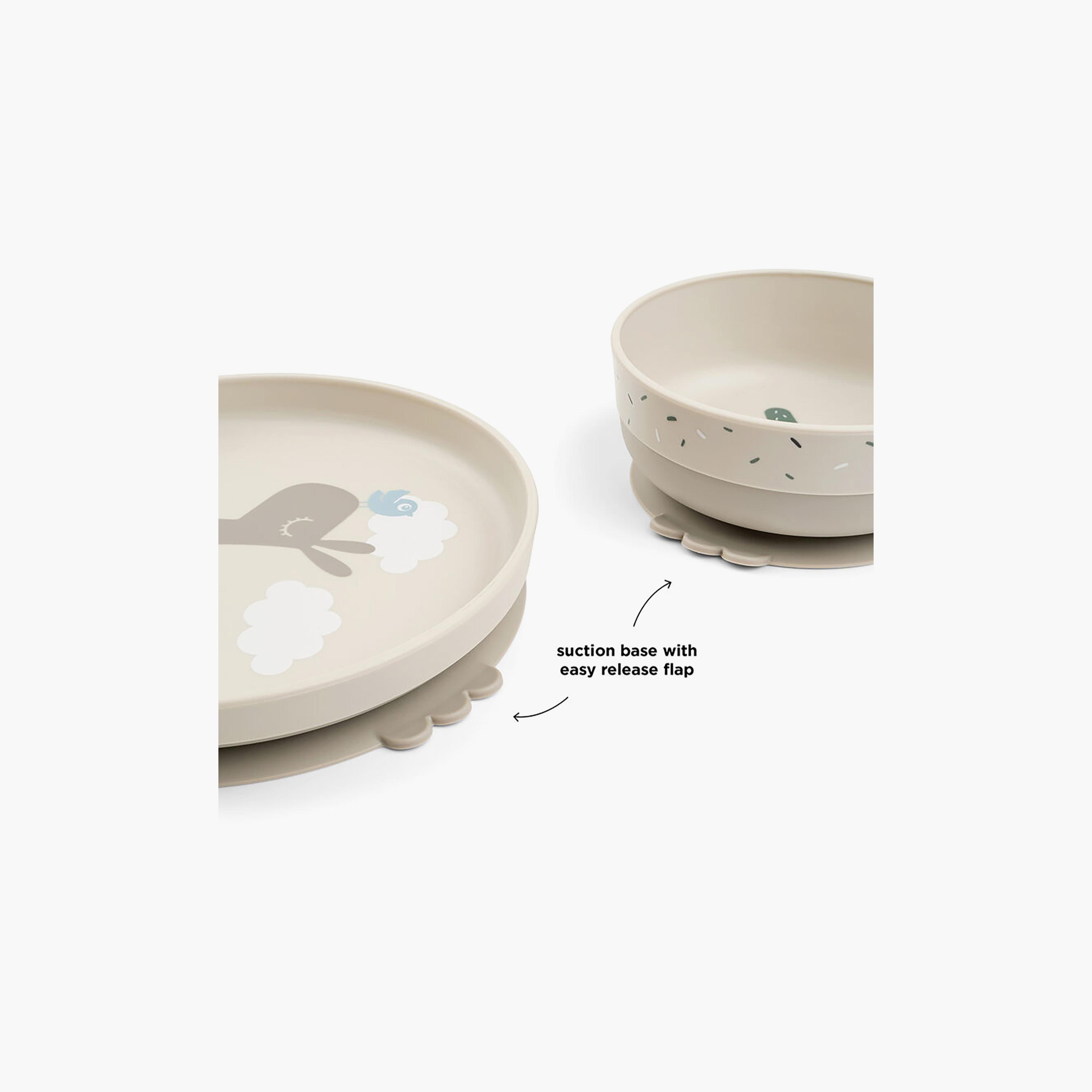 طقم عشاء للأطفال "فودي" بتصميم الزرافة لالي لون رملي من دون باي دير-baby-feeding-mealtimeessentials-image-10