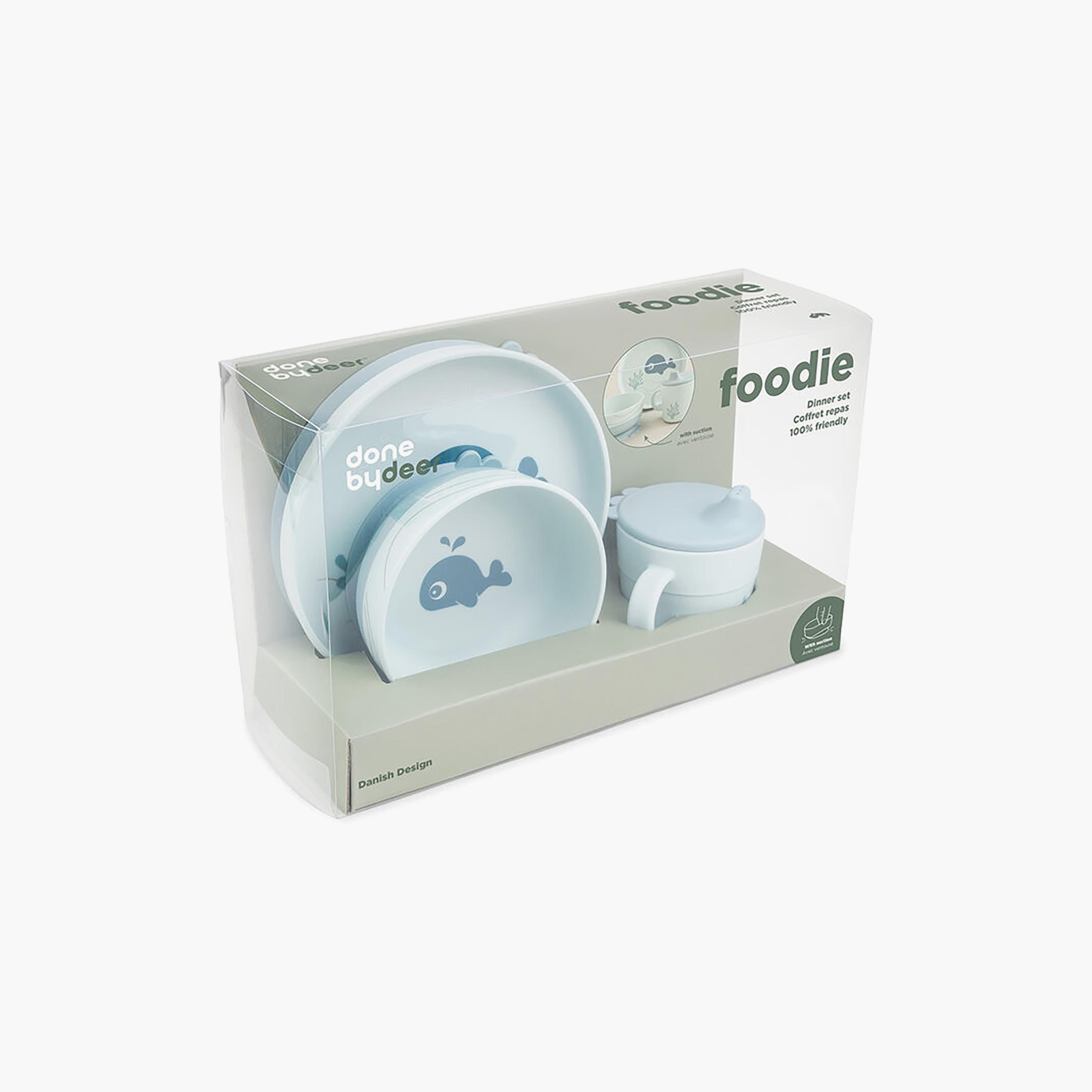 طقم عشاء للأطفال "فودي" بتصميم الحوت والي لون أزرق من دون باي دير-baby-feeding-mealtimeessentials-image-2