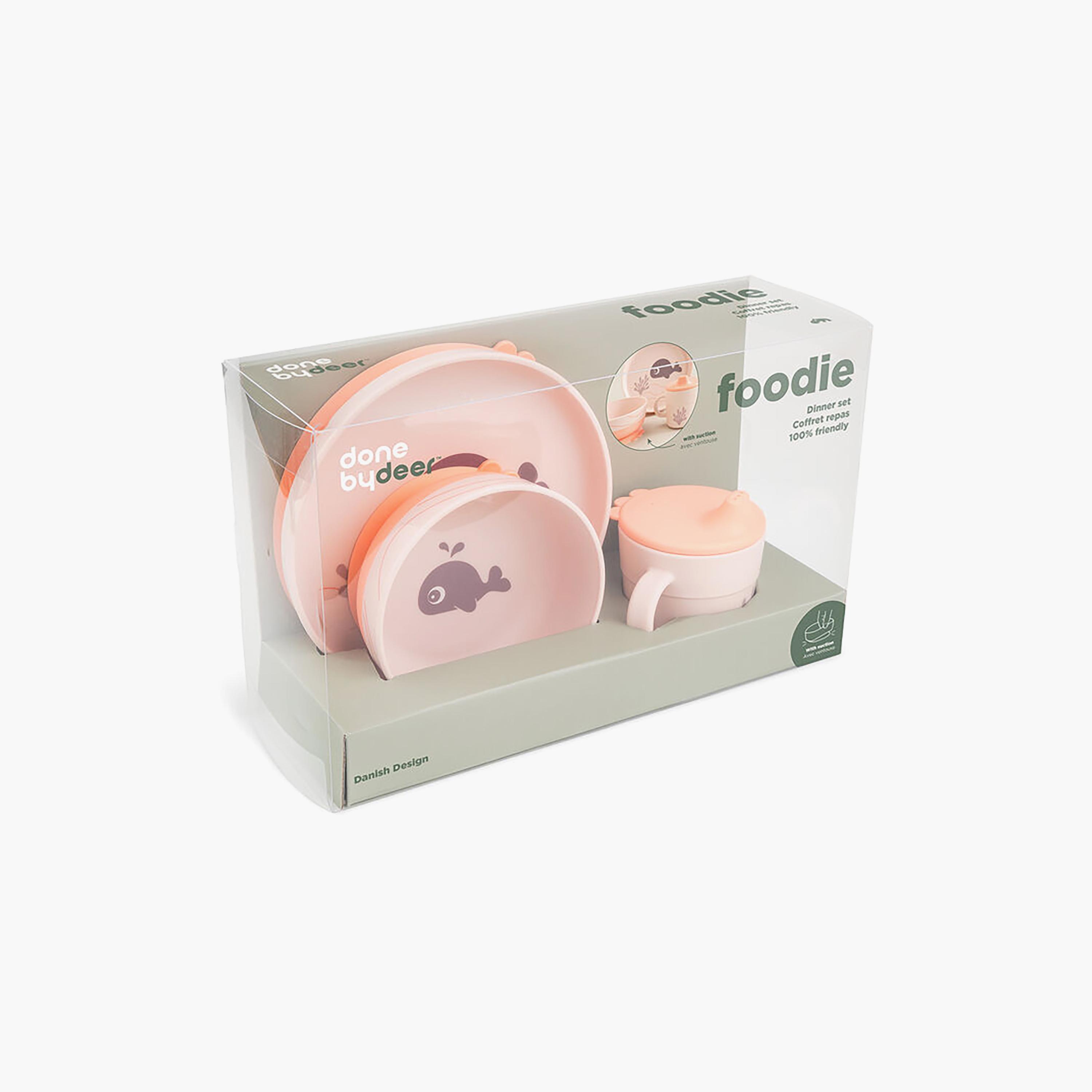 طقم عشاء للأطفال "فودي" بتصميم الحوت والي لون بودرة وردي من دون باي دير-baby-feeding-mealtimeessentials-image-9