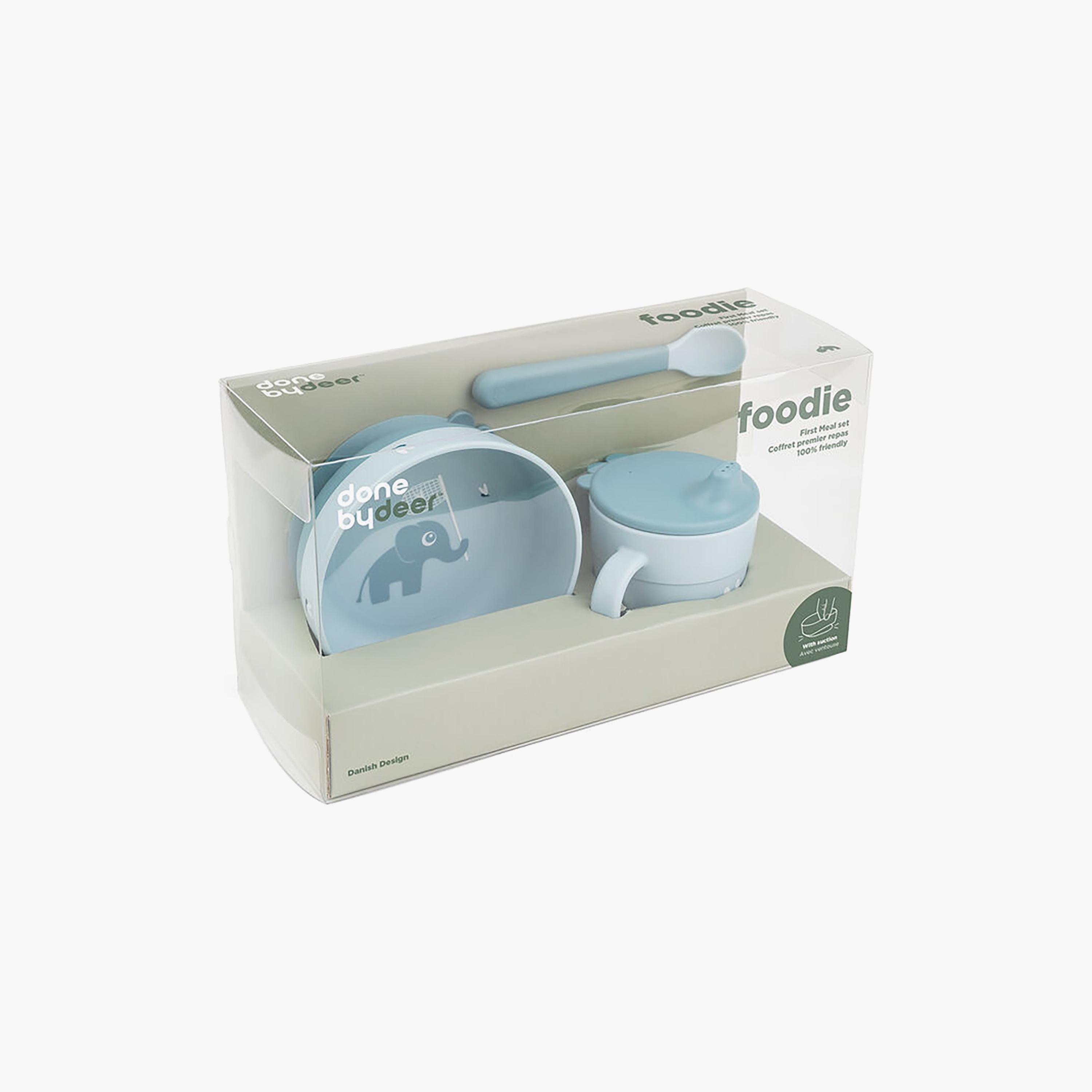 طقم الوجبة الأولى للأطفال "فودي" بتصميم الفيل إلفي لون أزرق من دون باي دير-baby-feeding-mealtimeessentials-image-9
