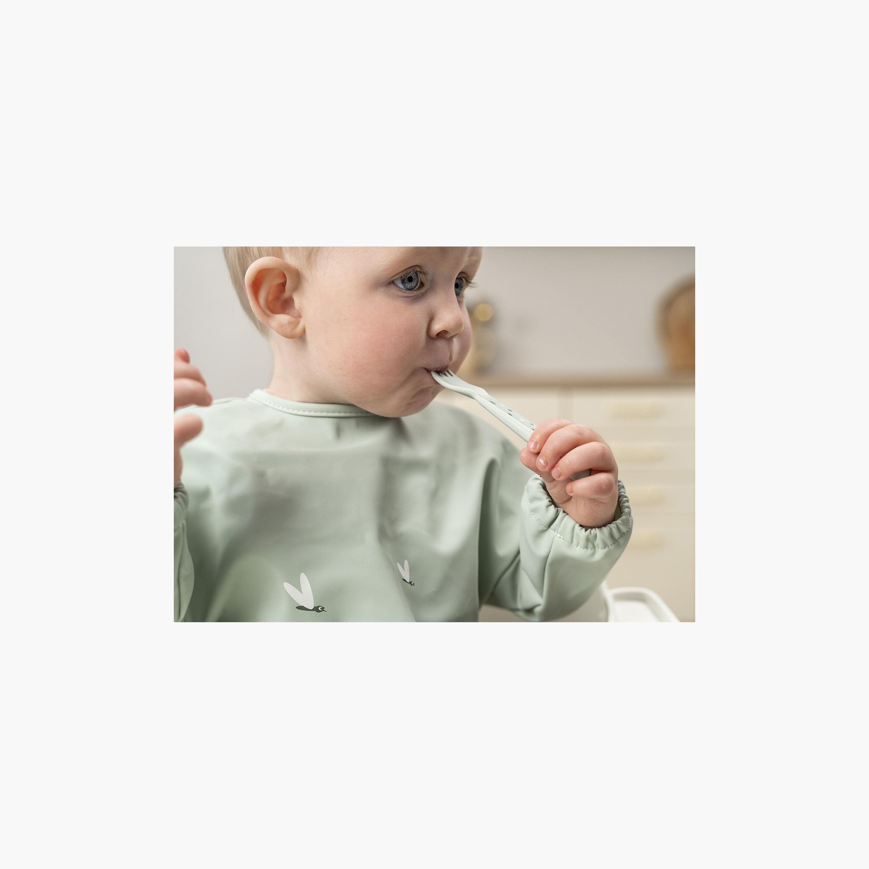 مريلة أطفال بأكمام وجيب أمامي من دون باي دير-baby-feeding-bibs-image-8