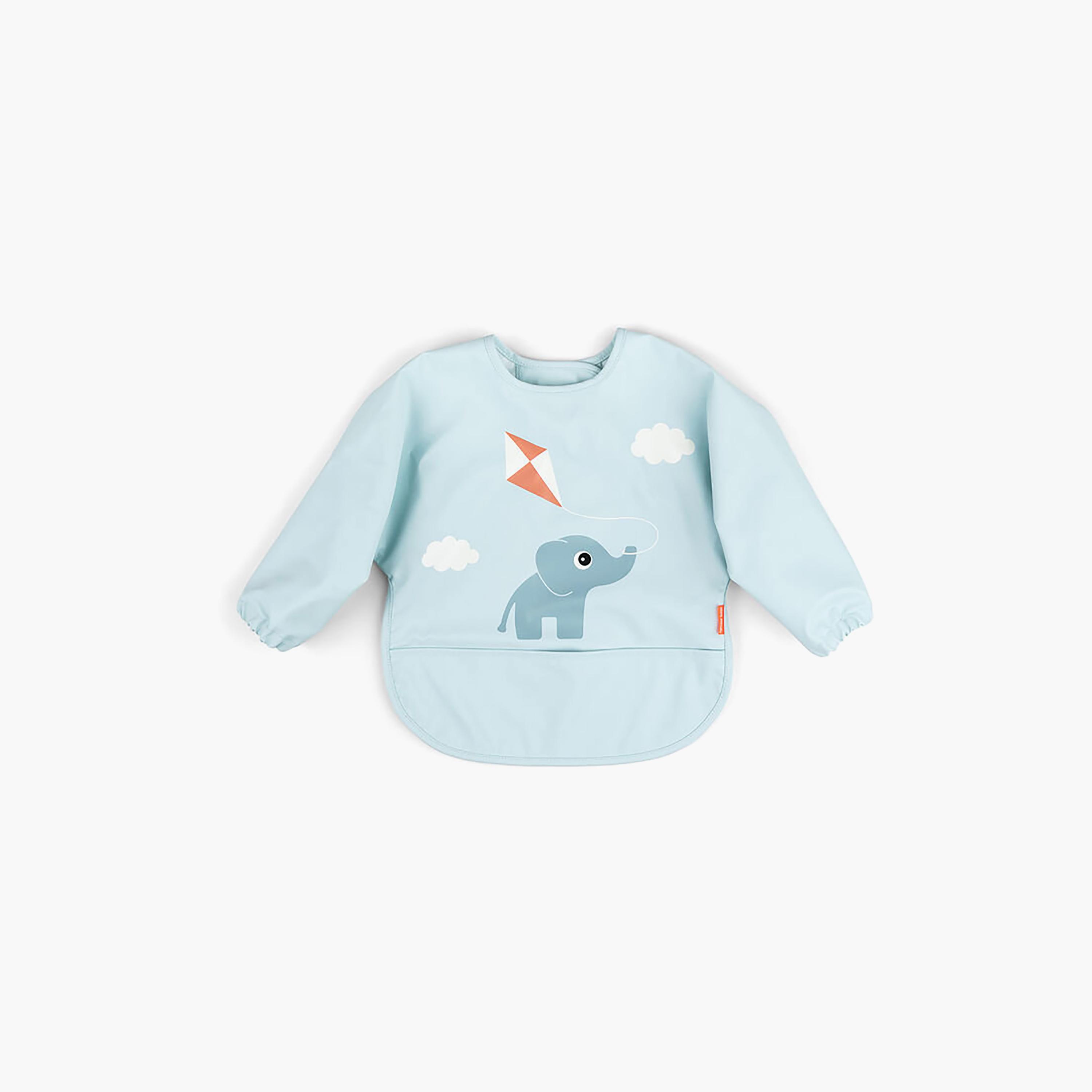 مريلة أطفال بأكمام وجيب أمامي من دون باي دير-baby-feeding-bibs-image-1