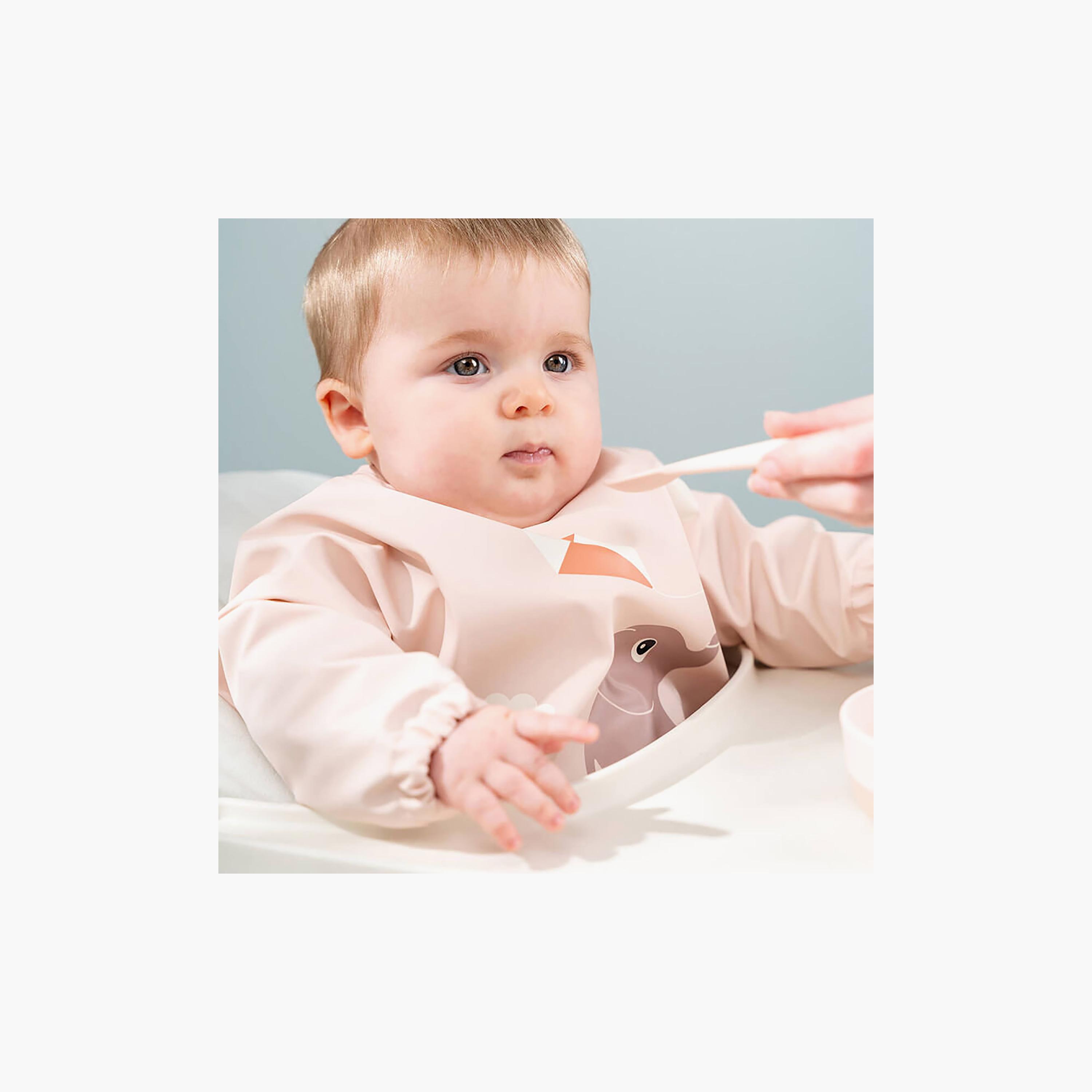 مريلة أطفال بأكمام وجيب أمامي من دون باي دير-baby-feeding-bibs-image-5