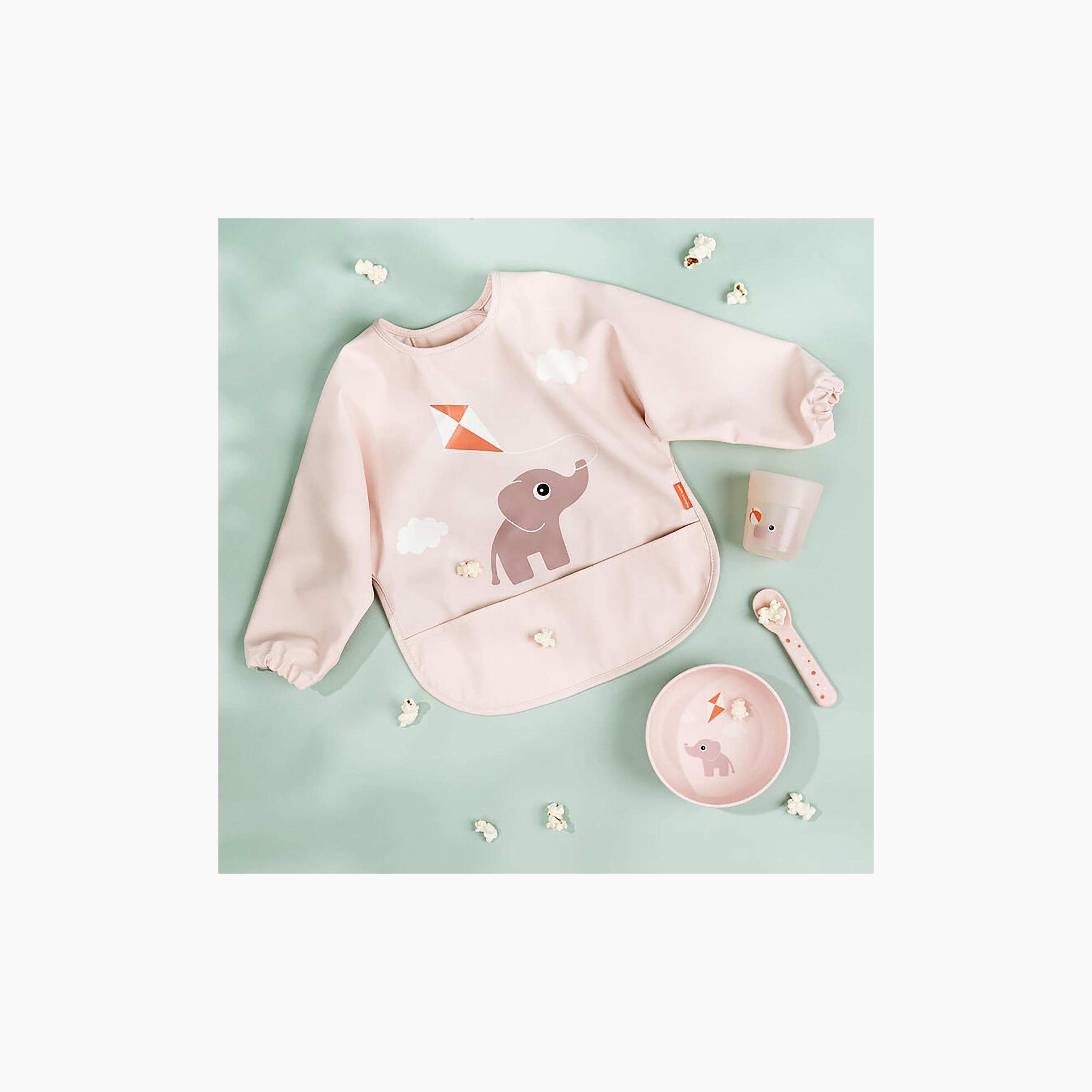 مريلة أطفال بأكمام وجيب أمامي من دون باي دير-baby-feeding-bibs-image-6