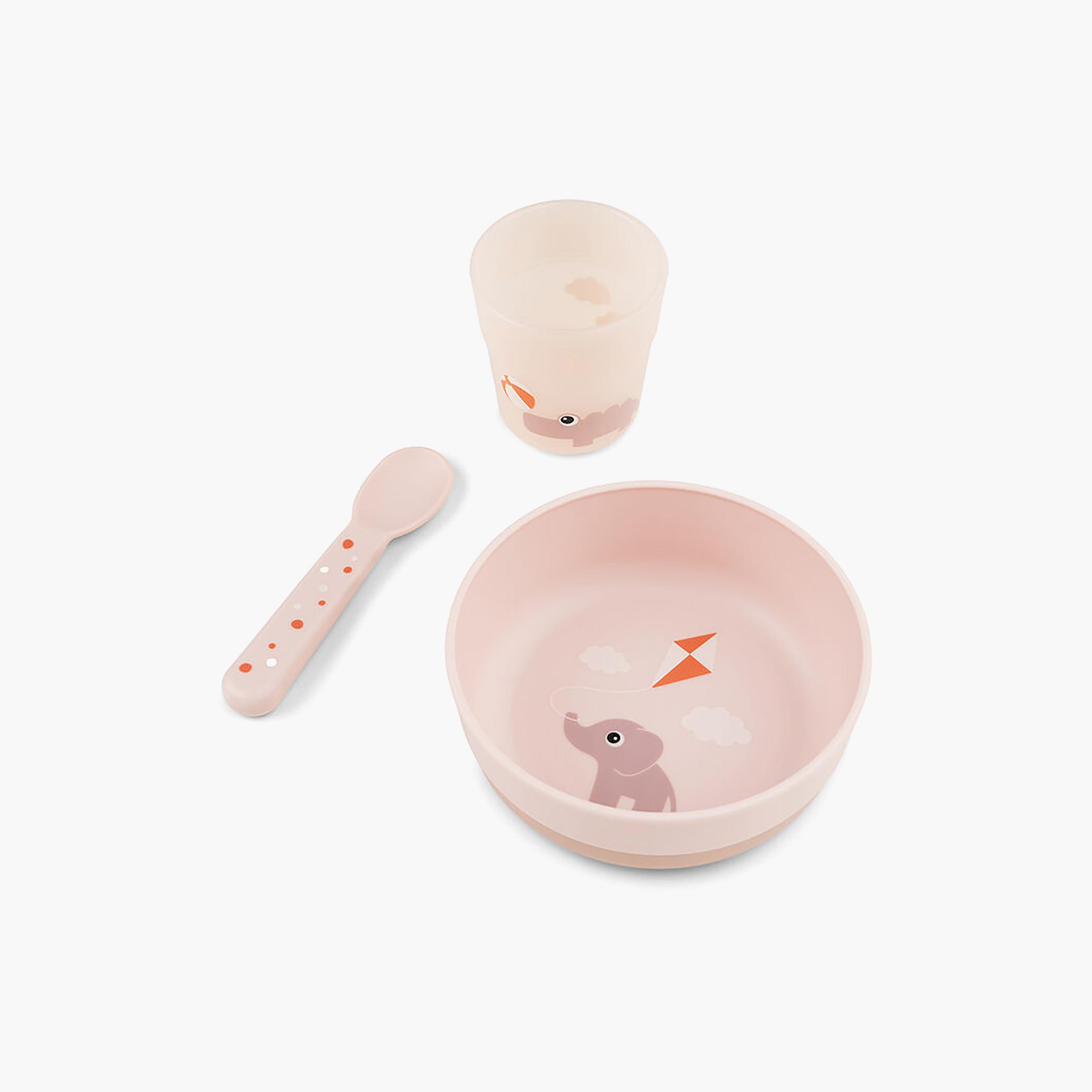 طقم الوجبة الأولى للأطفال "فودي" بتصميم ساحة الألعاب لون بودرة وردي من دون باي دير-baby-feeding-mealtimeessentials-image-1
