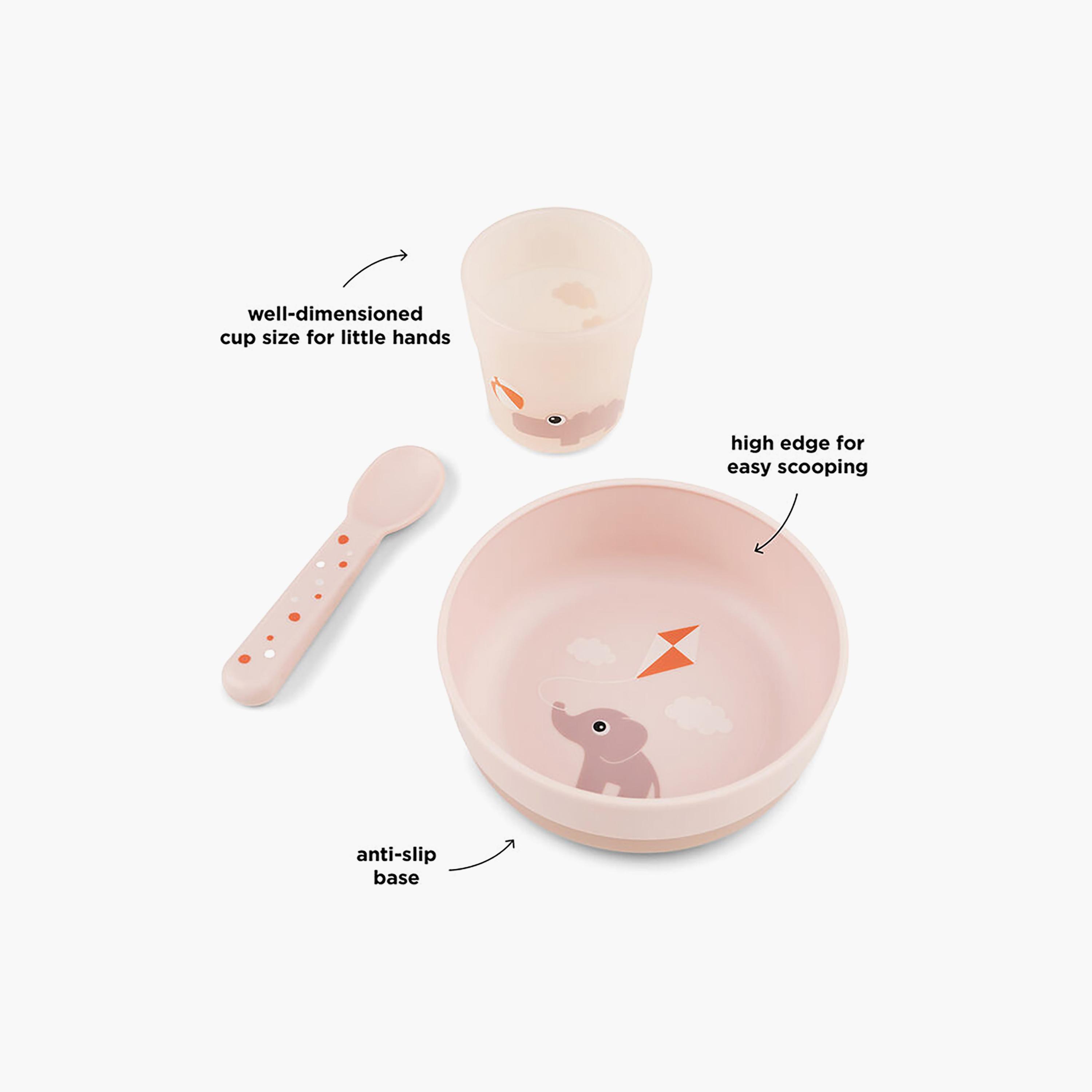 طقم الوجبة الأولى للأطفال "فودي" بتصميم ساحة الألعاب لون بودرة وردي من دون باي دير-baby-feeding-mealtimeessentials-image-10