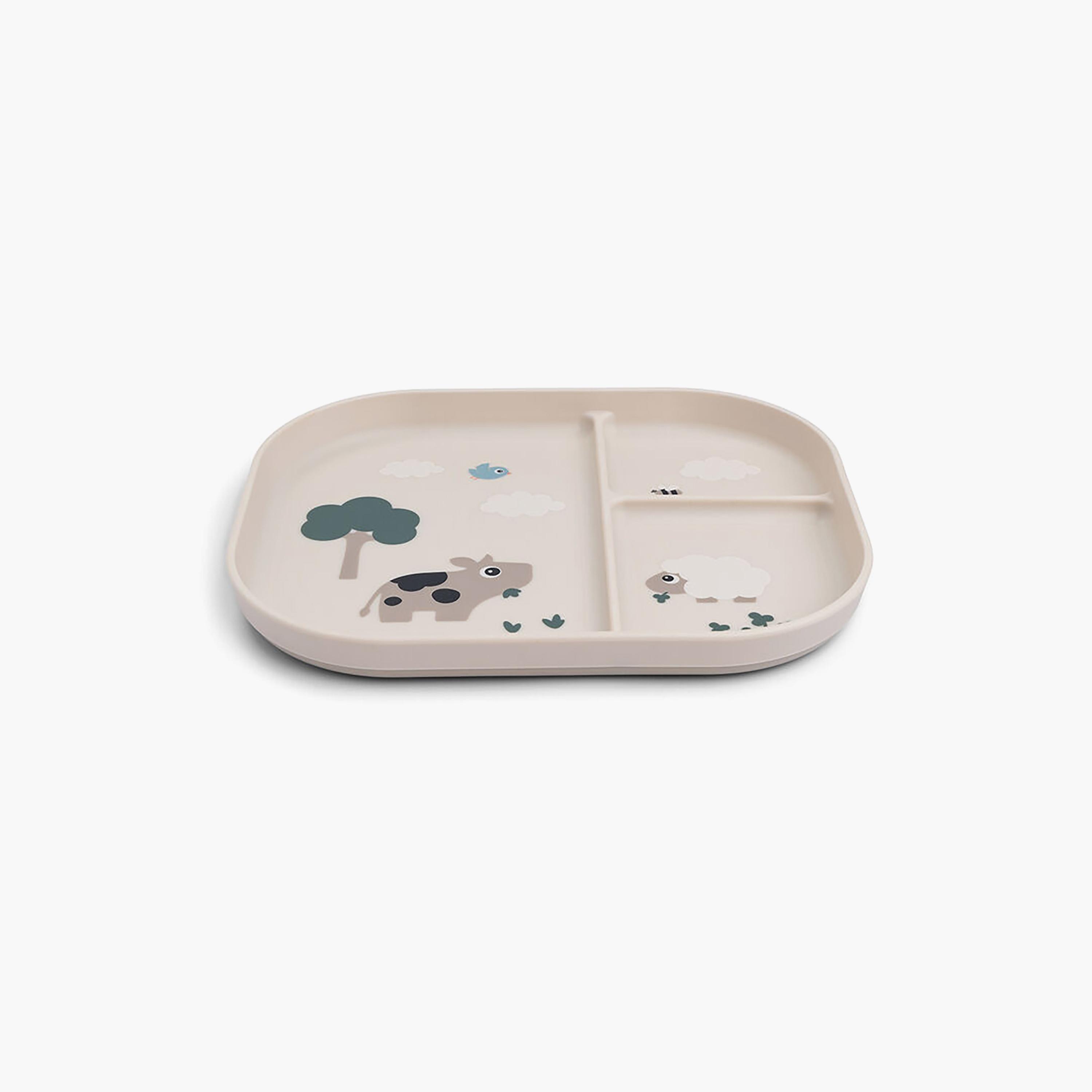 طبق أطفال مقسم "فودي" بتصميم مخرطة المزرعة لون رملي من دون باي دير-baby-feeding-mealtimeessentials-image-2