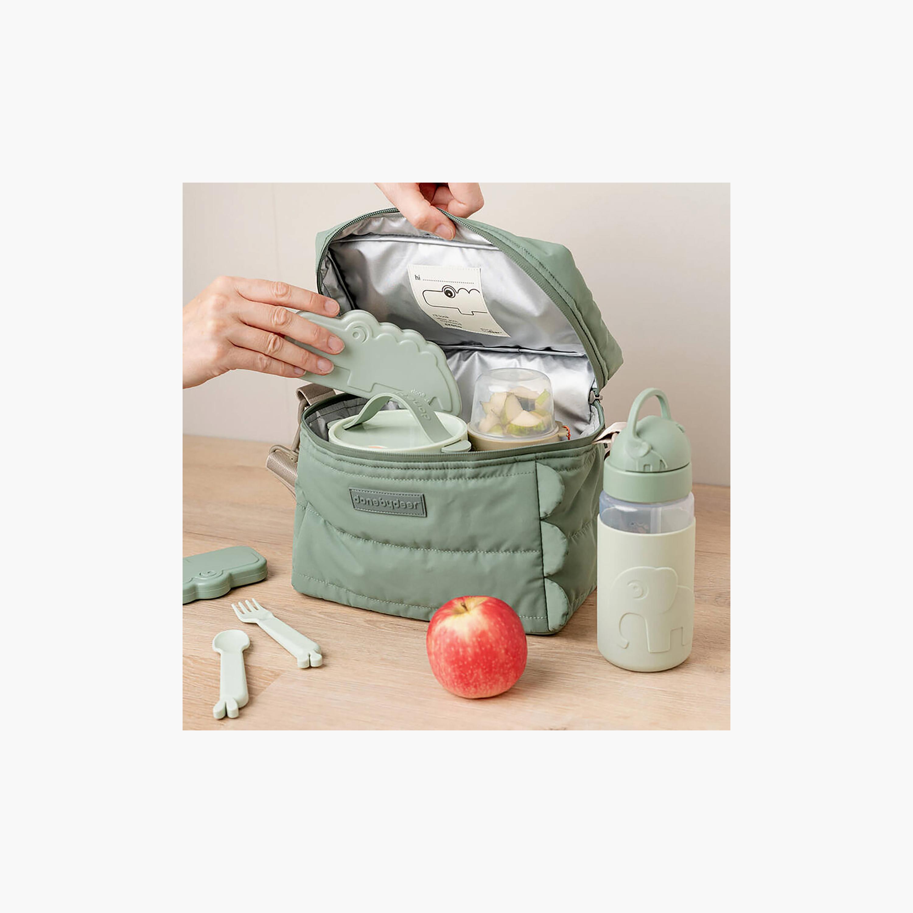 Done by Deer 2-Piece Lunch Box Cooling Element - Croco Green-school-lunchessentials-lunchboxes-image-2