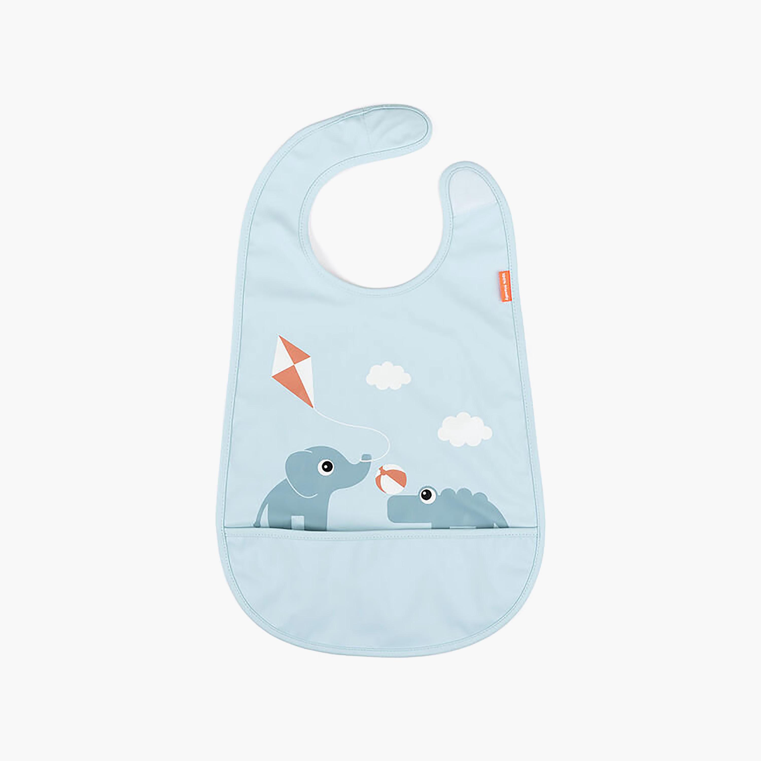 مريلة أطفال بشريط لاصق (فيلكرو) من دون باي دير-baby-feeding-bibs-image-1