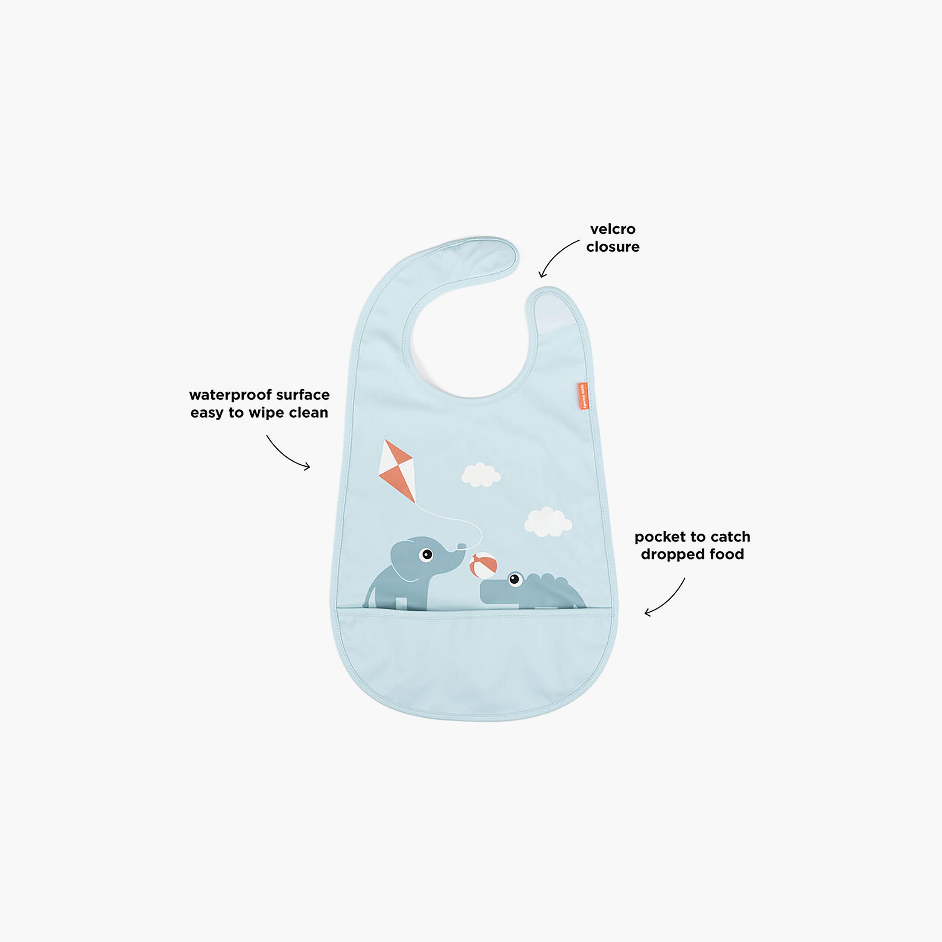 مريلة أطفال بشريط لاصق (فيلكرو) من دون باي دير-baby-feeding-bibs-image-6