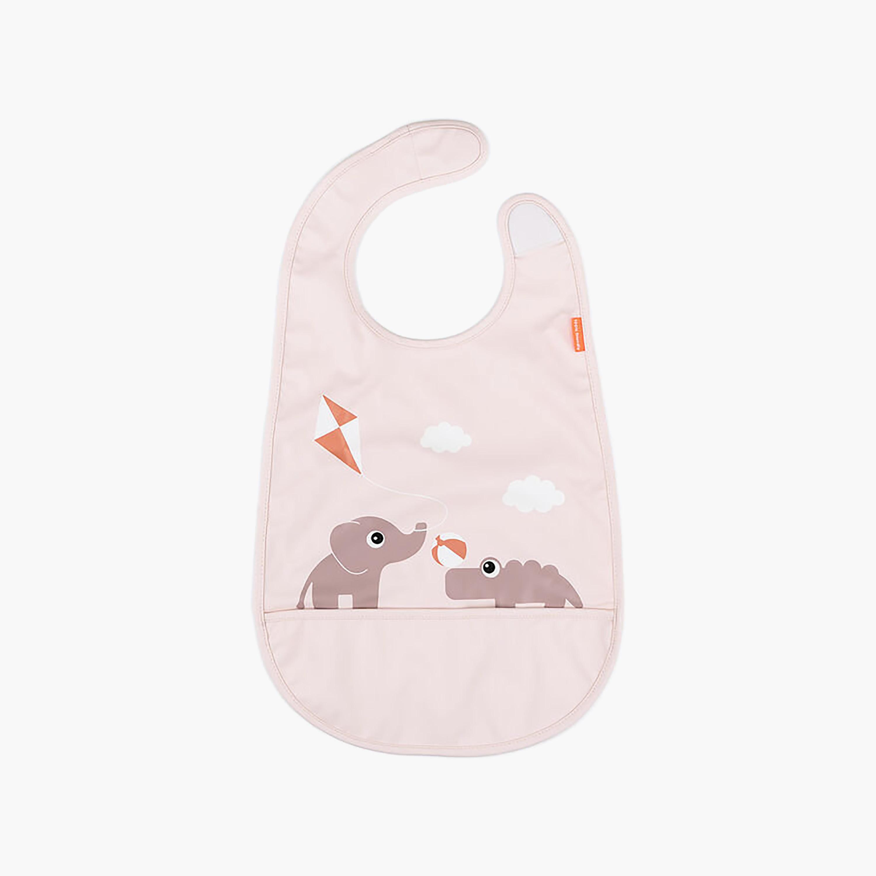 مريلة أطفال بشريط لاصق (فيلكرو) من دون باي دير-baby-feeding-bibs-image-1